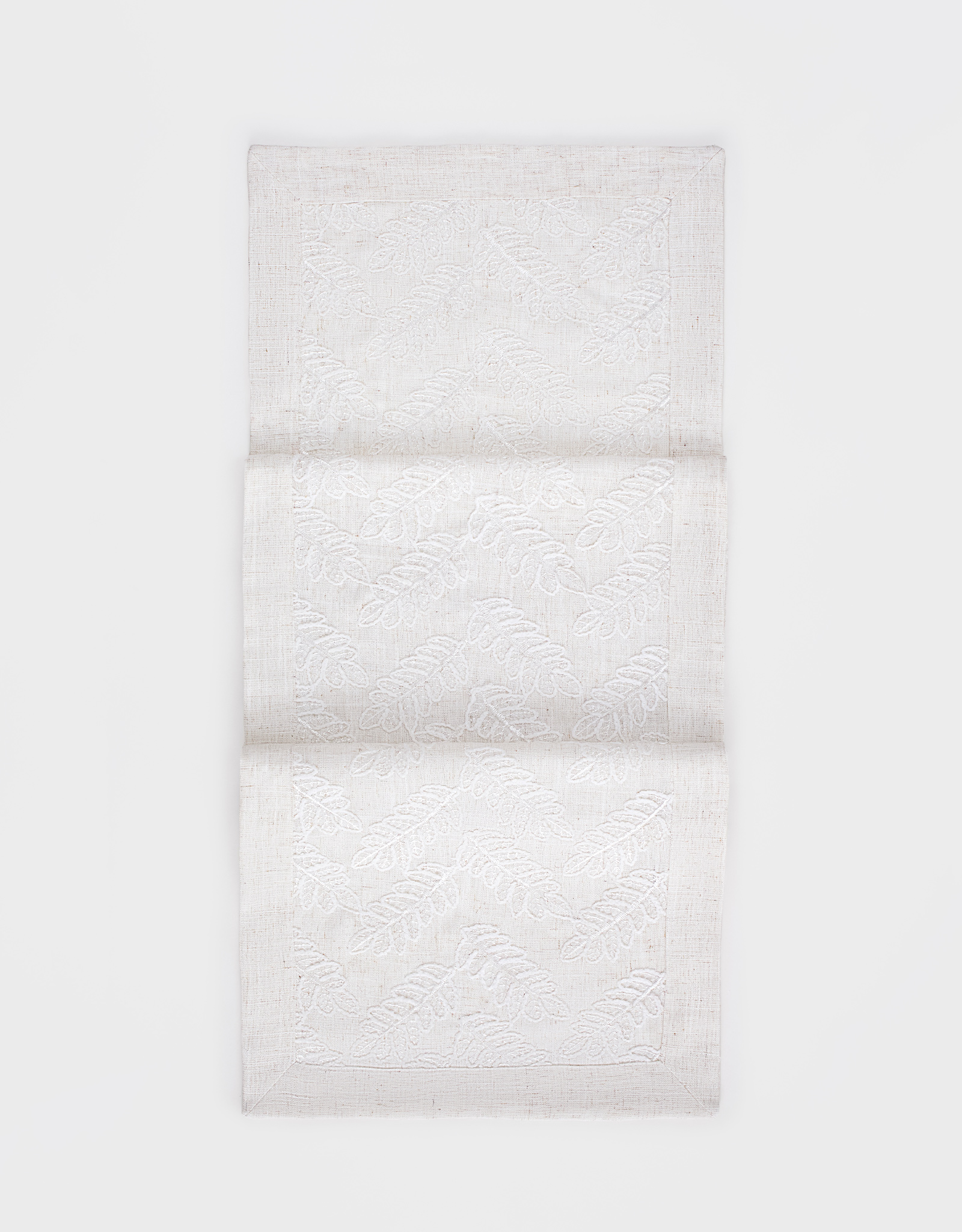 Table runner, 40x160 cm, polyester, milky, Leaves, Fall foliage, image-0