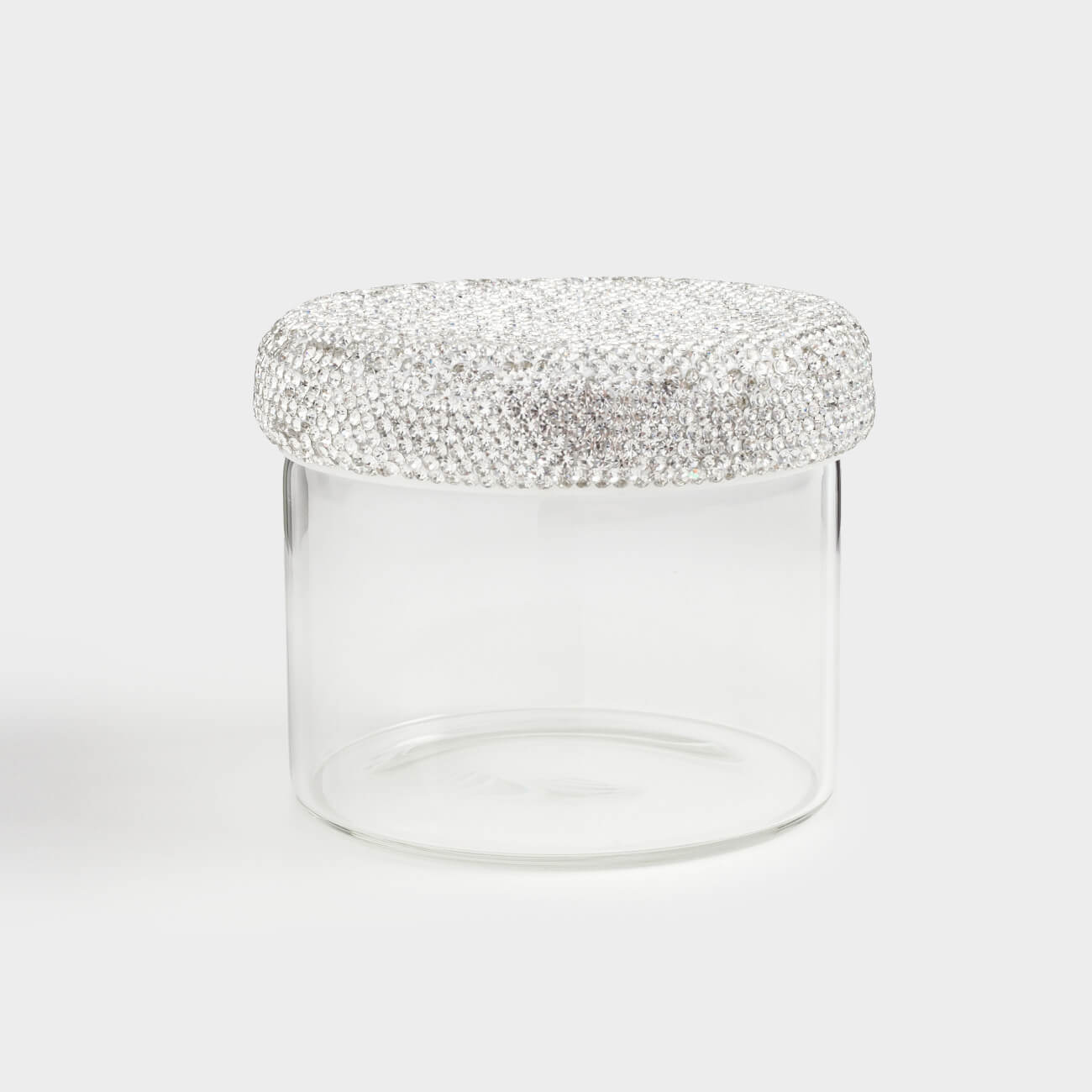 Storage container, 10x9 cm, 450 ml, B glass / rhinestones, Crystal decor, image-0