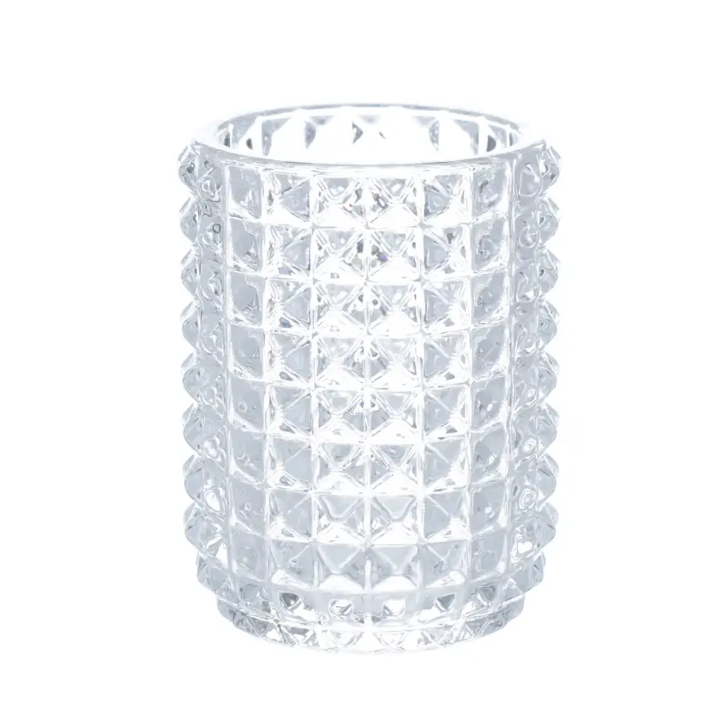 Bathroom tumbler, 11 cm, glass, Diamond lights ,image-0