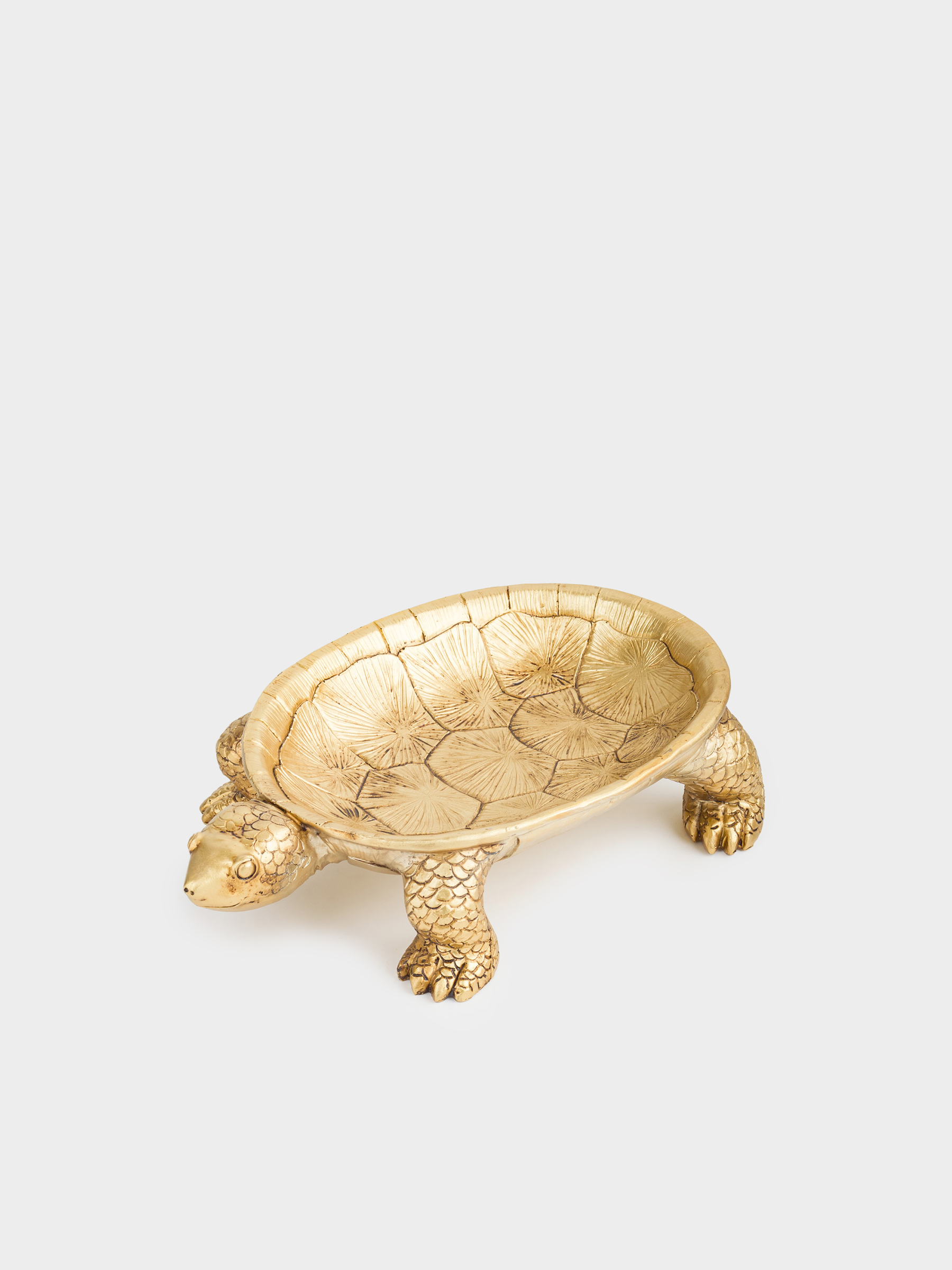 Decorative dish, 31x18 cm, polyresin, golden, Turtle, Coast, image-0