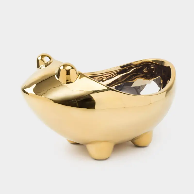 Fruit bowl, 27x15 cm, decorative, ceramic, golden, Frog, Coast