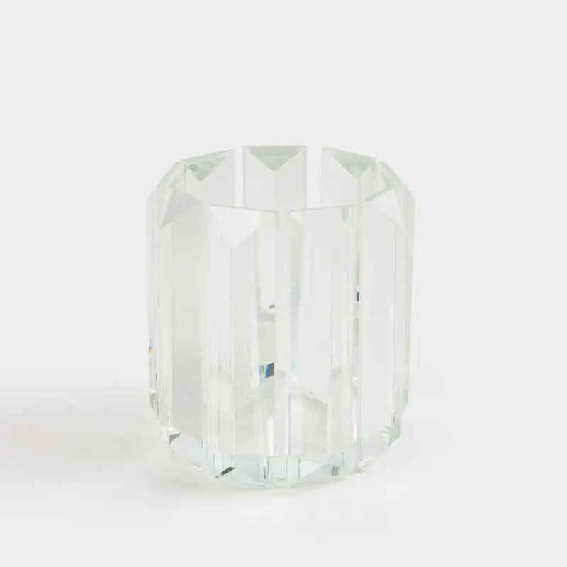 Candlestick, 8 cm, for tea candle, glass, Facets, Lux crystal