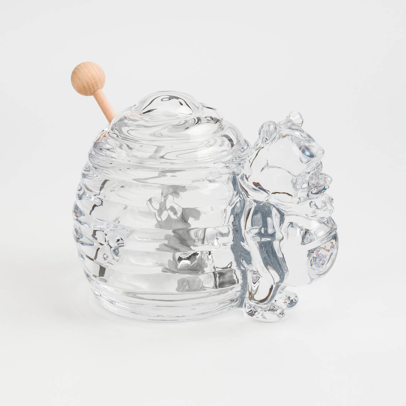 Honey jar, 270 ml, with spoon, glass/tree, Bear, Honey