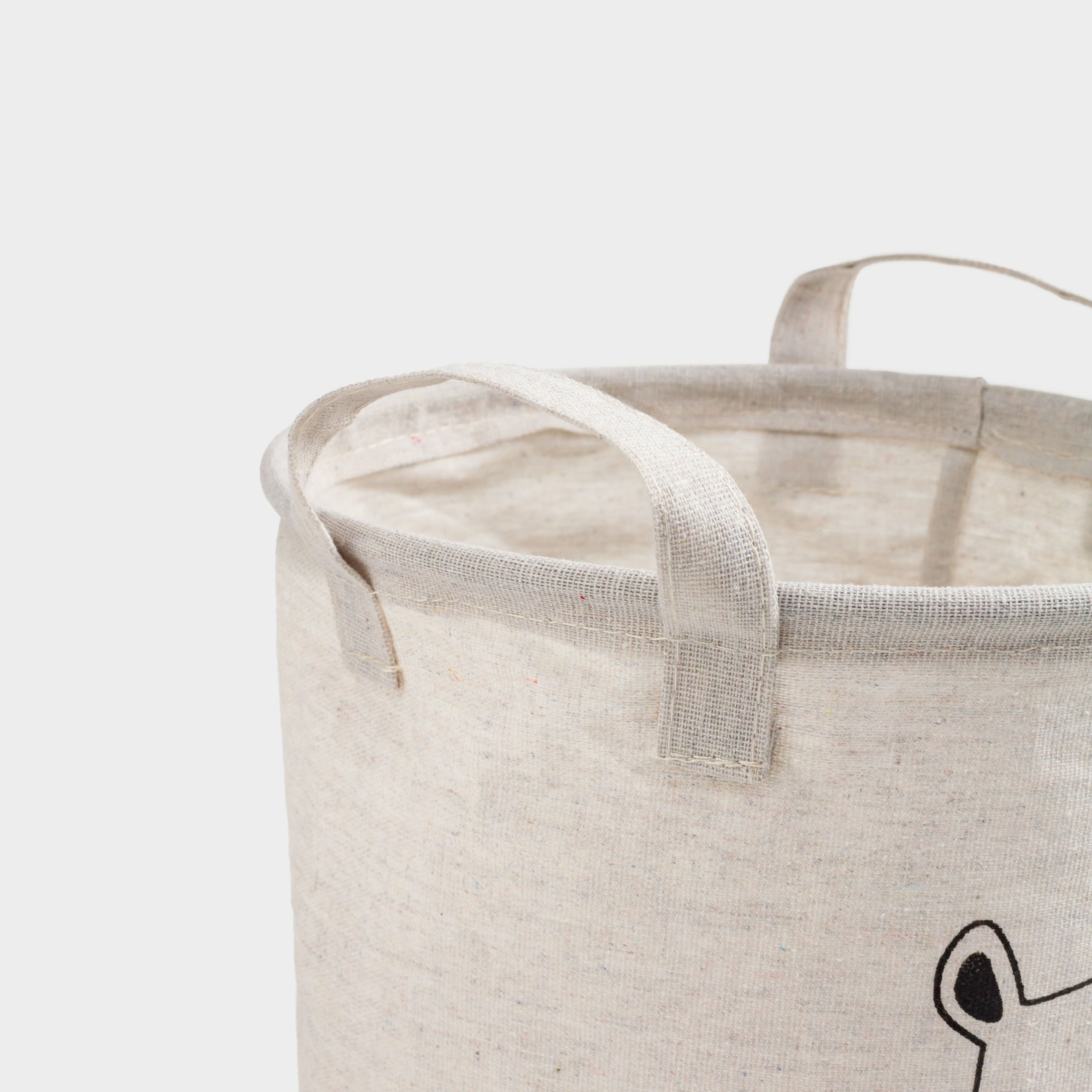 Storage bag, 22x25 cm, with handles, Cotton/polyester, round, Milky, Bear, Funny world, image-3