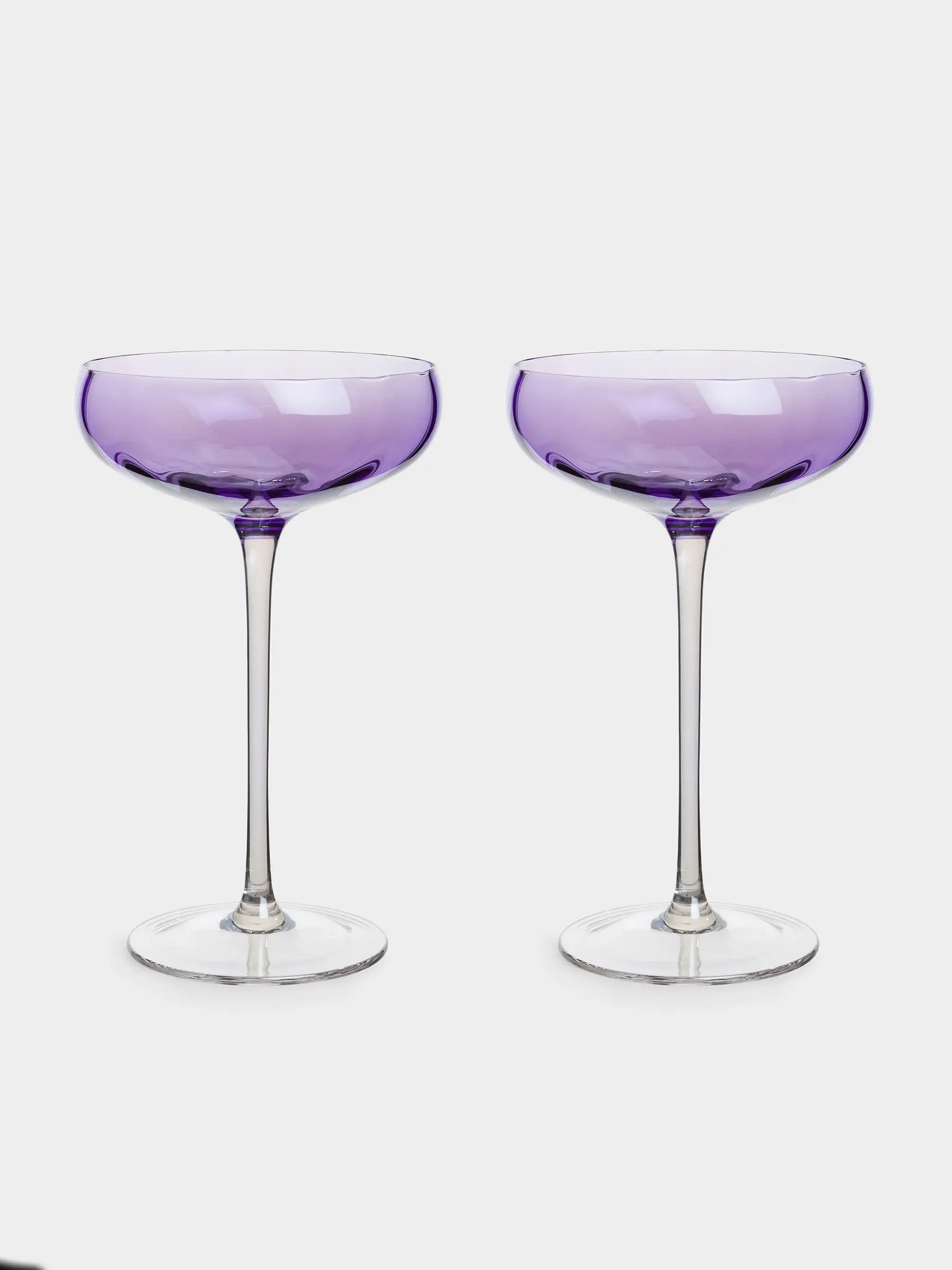 Champagne creamer glass, 220 ml, 2 pcs, glass, purple, Filo color, image-0