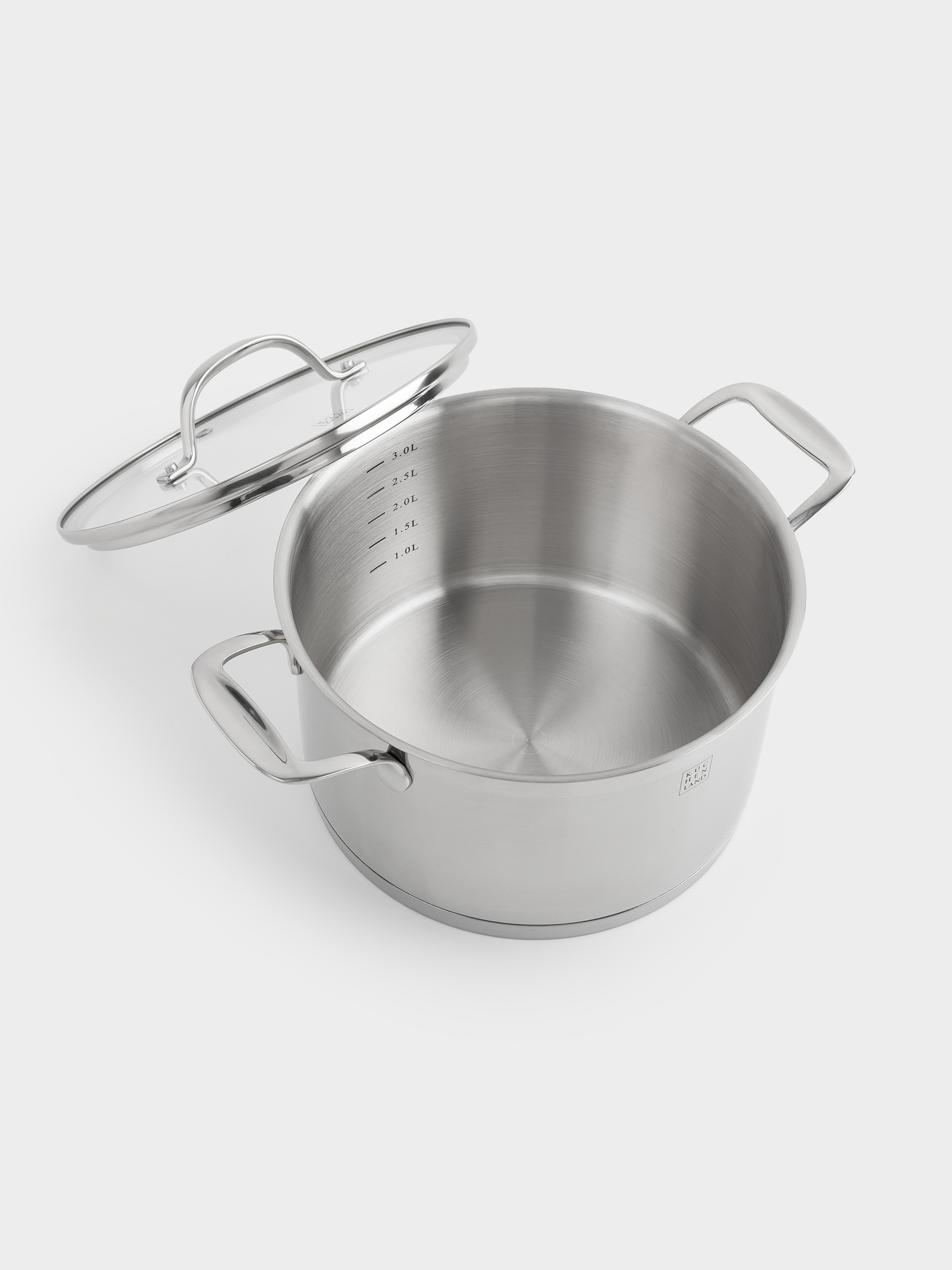 Pot, 20 cm, 3.5 l, with lid, Silver Stone, image-1