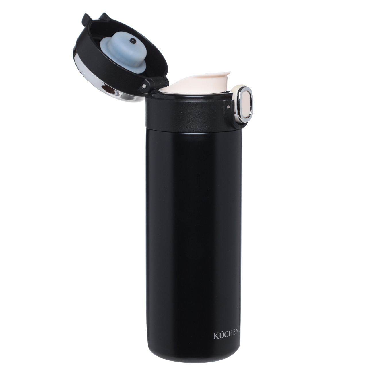 Thermocup, 380 ml, with thermometer, steel / plastic, black, Celsius, image-1