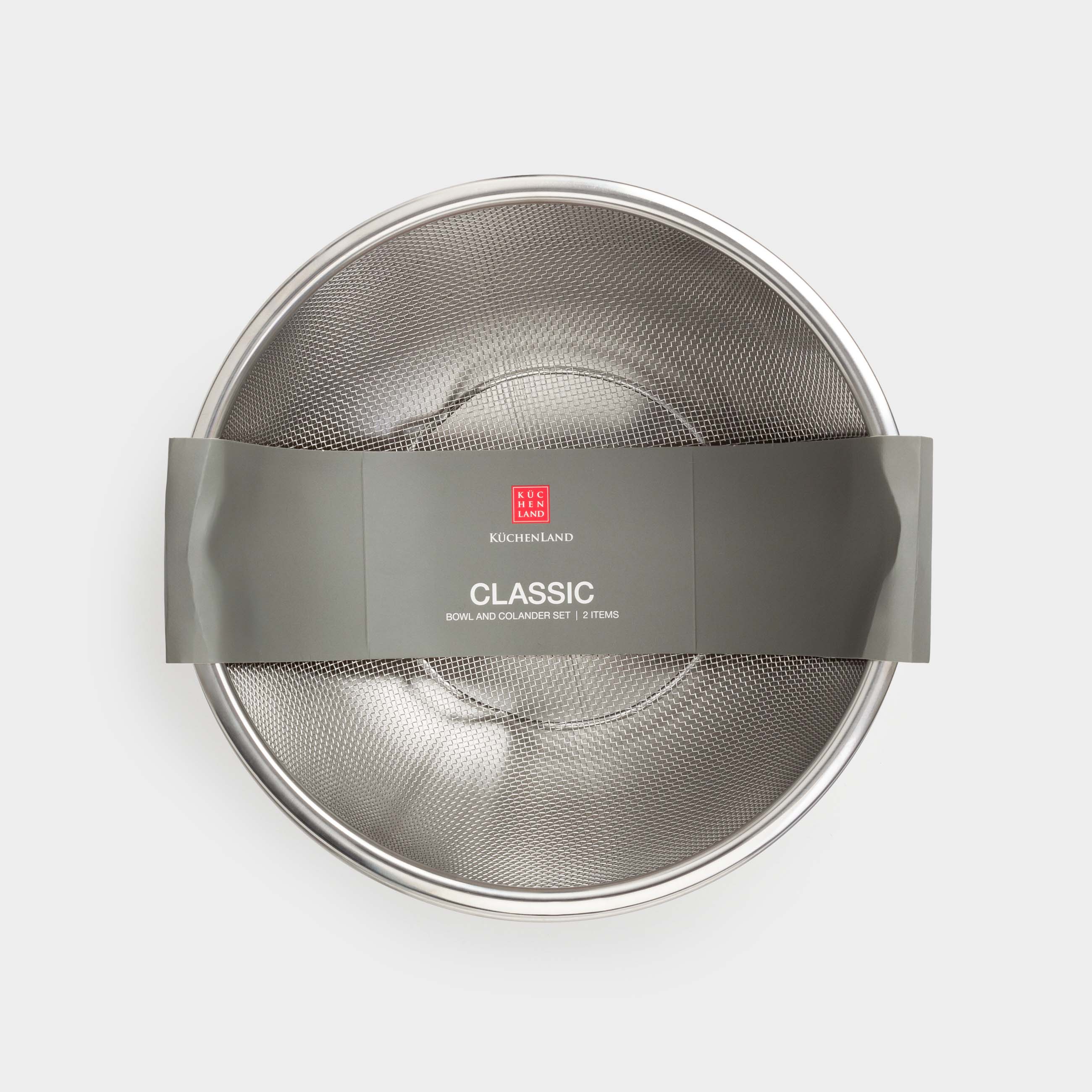 Set of bowl and colander, 22 cm, 2 pr, steel, Classic, image-5