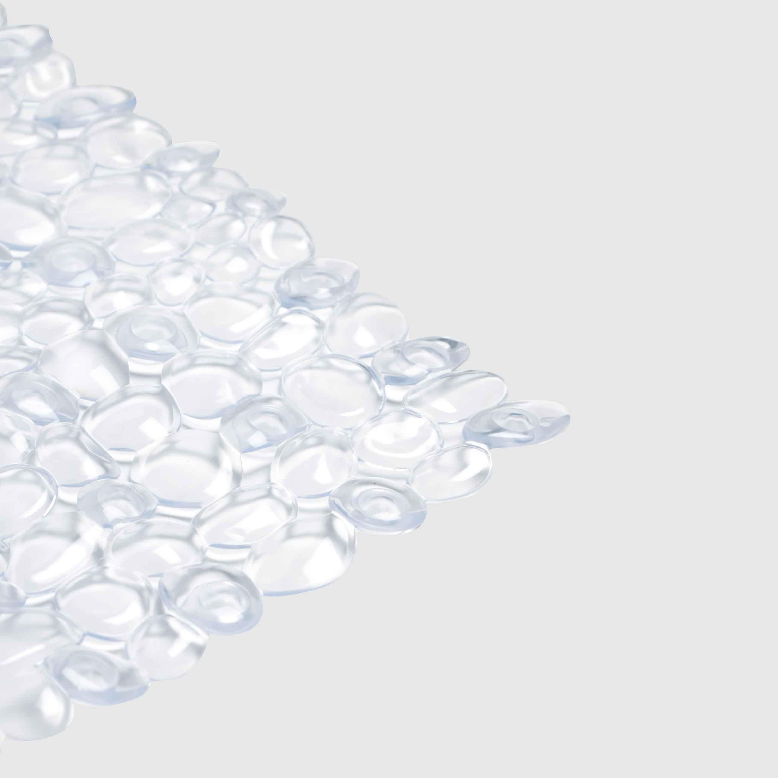Bath/shower mat, 35x70 cm, with suction cups, PVC, Rectangular, White, Stones, Pebble, image-2