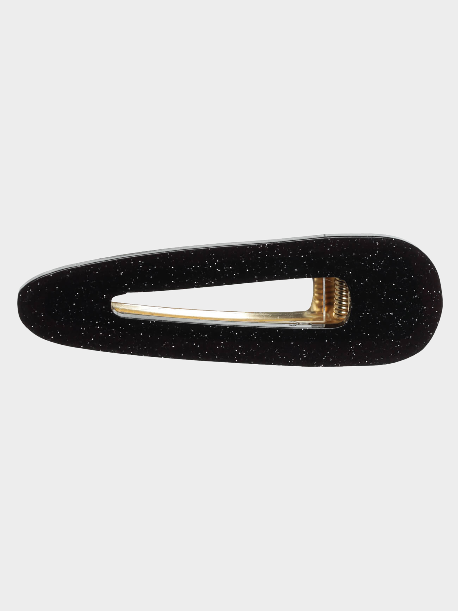 Hair clip, 7 cm, acrylic / metal, Black, Basic