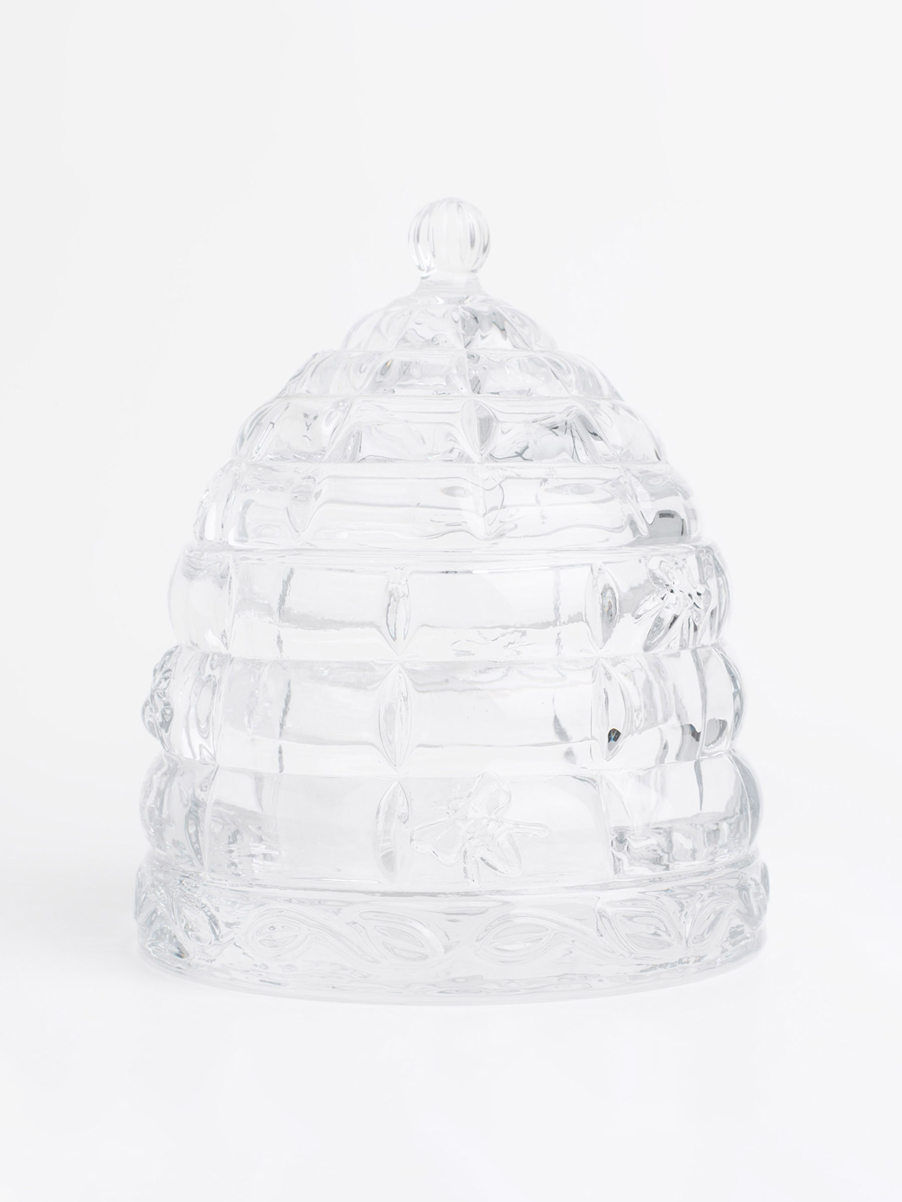 Honey jar, 290 ml, with spoon, glass R / wood, Patterns, Honey, image-4