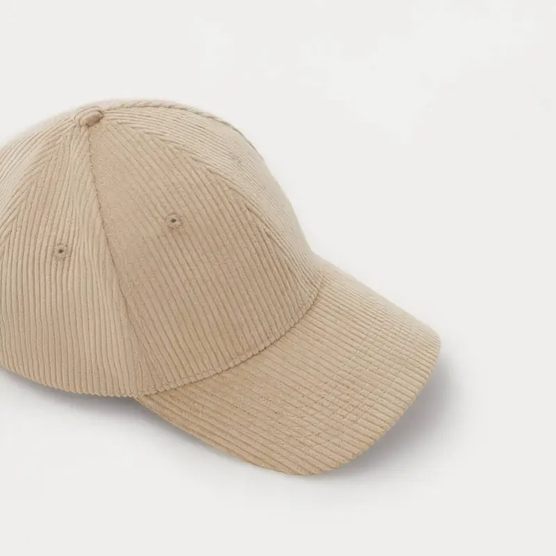Baseball cap, 58 cm, single size, ribbed, velvet, beige, Velvet cap