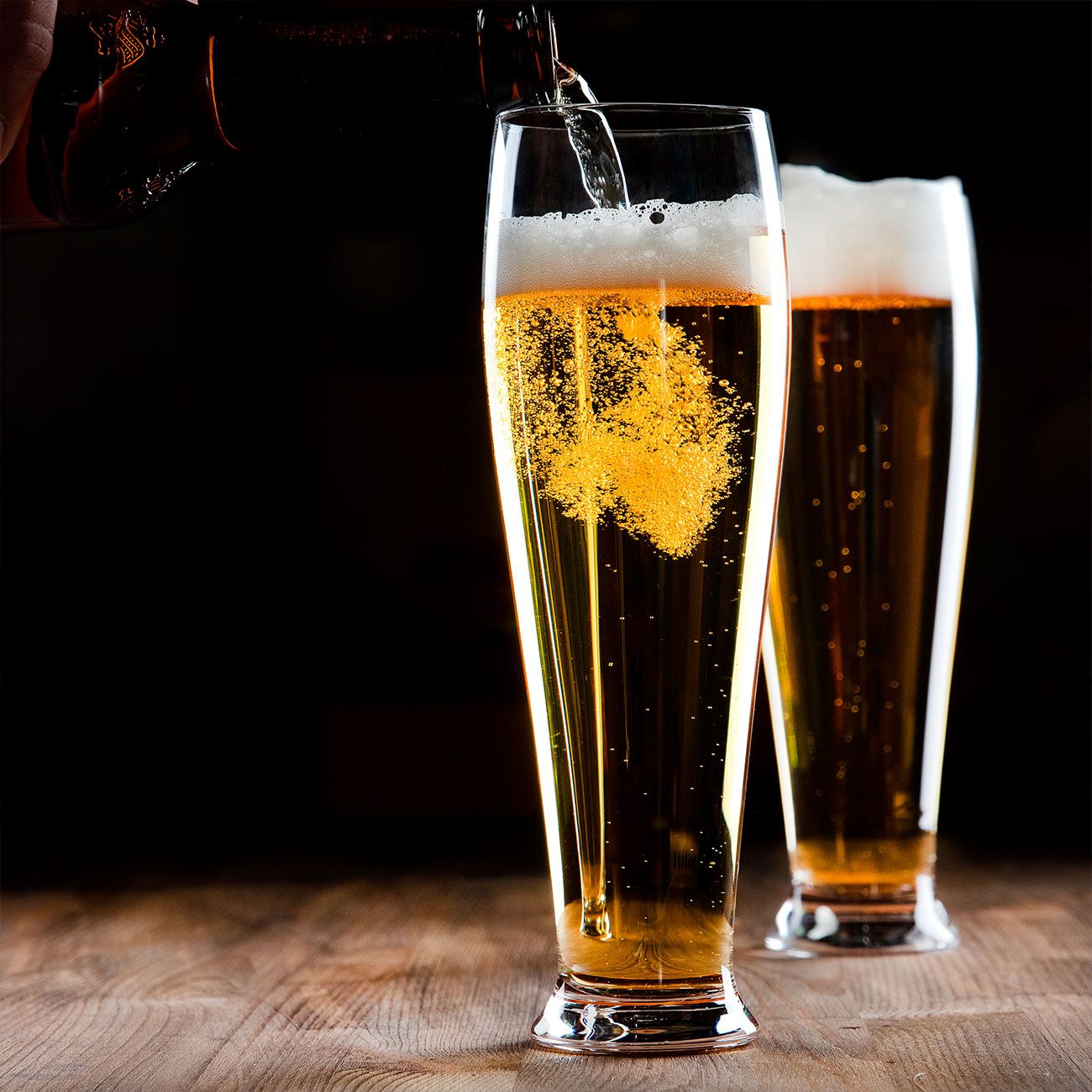 Beer glass, 23 cm, 650 ml, 2 pcs, glass, Clear