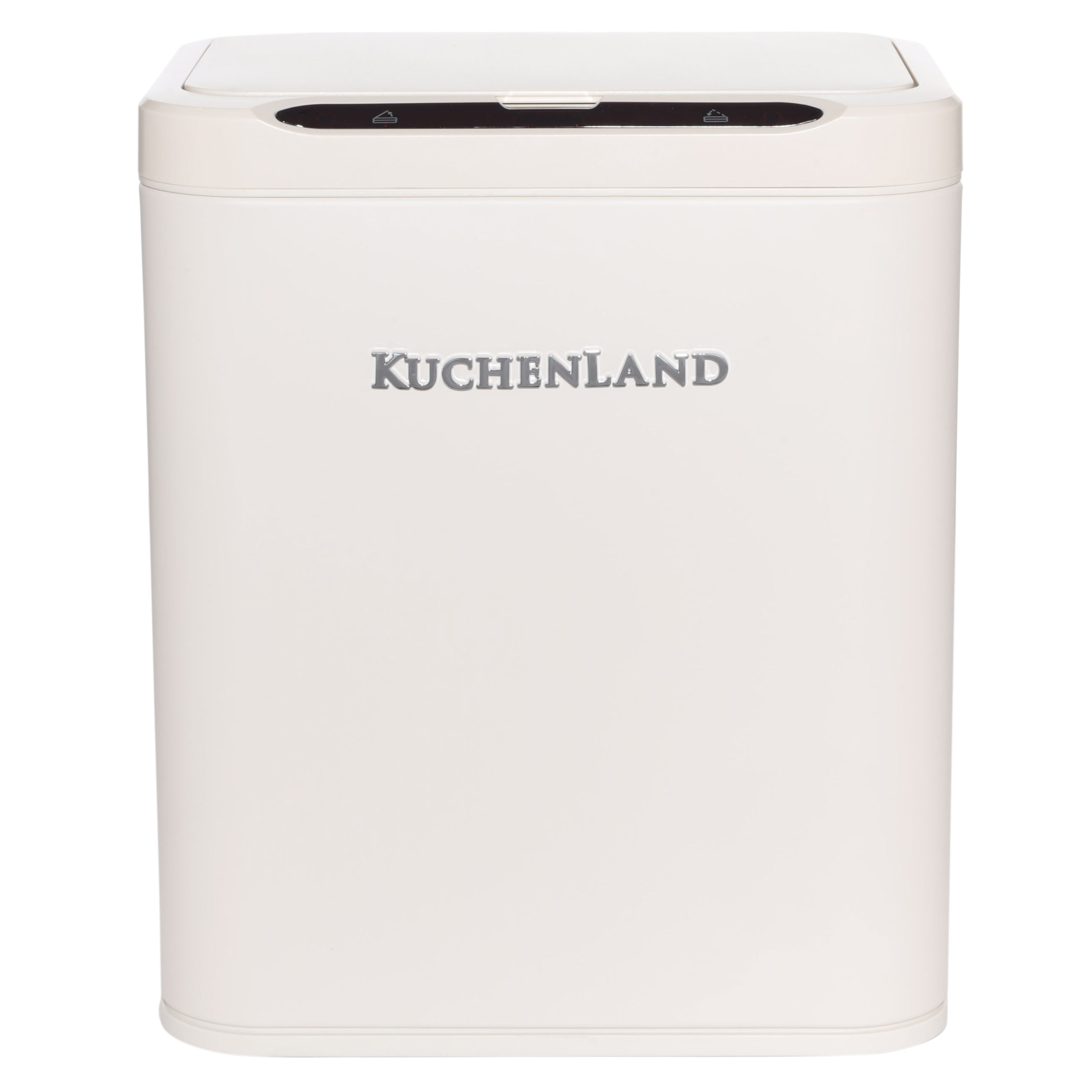 Trash can, 13 l, touch-sensitive, steel/plastic, rectangular, beige, Vintage kitchen, image-1
