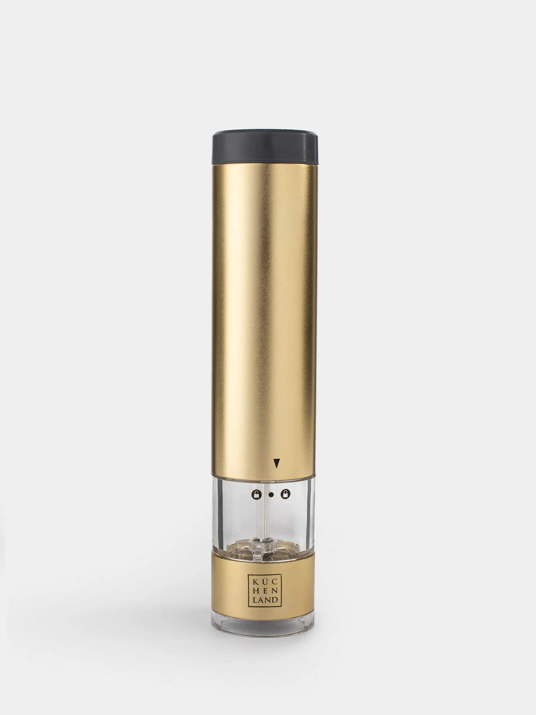 Spice mill, 22 cm, Electric, metal / plastic, LED W, Golden, Piquant