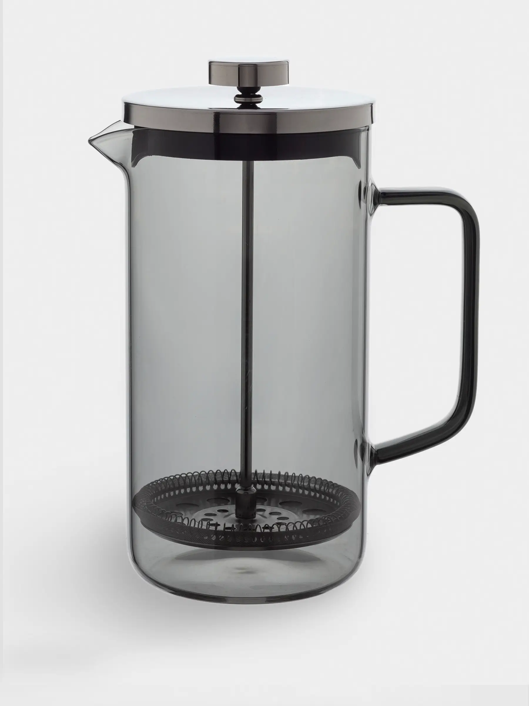 French press, 1,2 l, used glass / steel, grey, Flavor