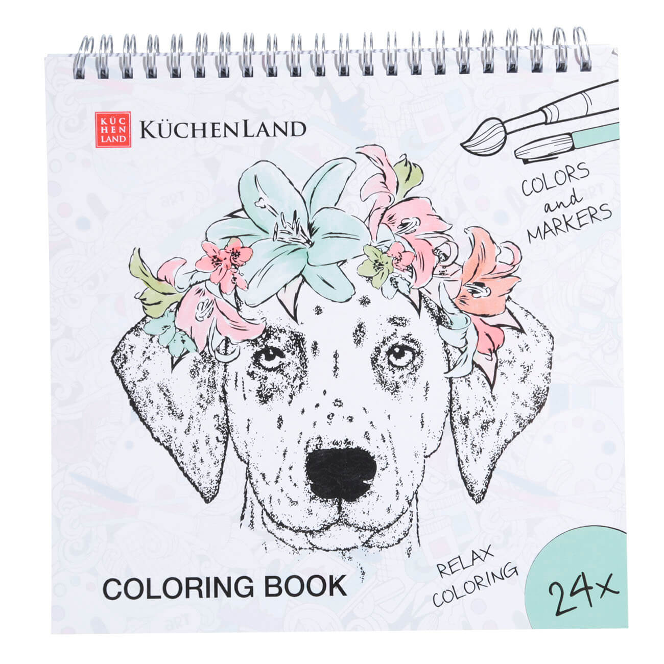 Coloring book, 21x21 cm, 24 sheets, on rings, Nature, Draw, image-0