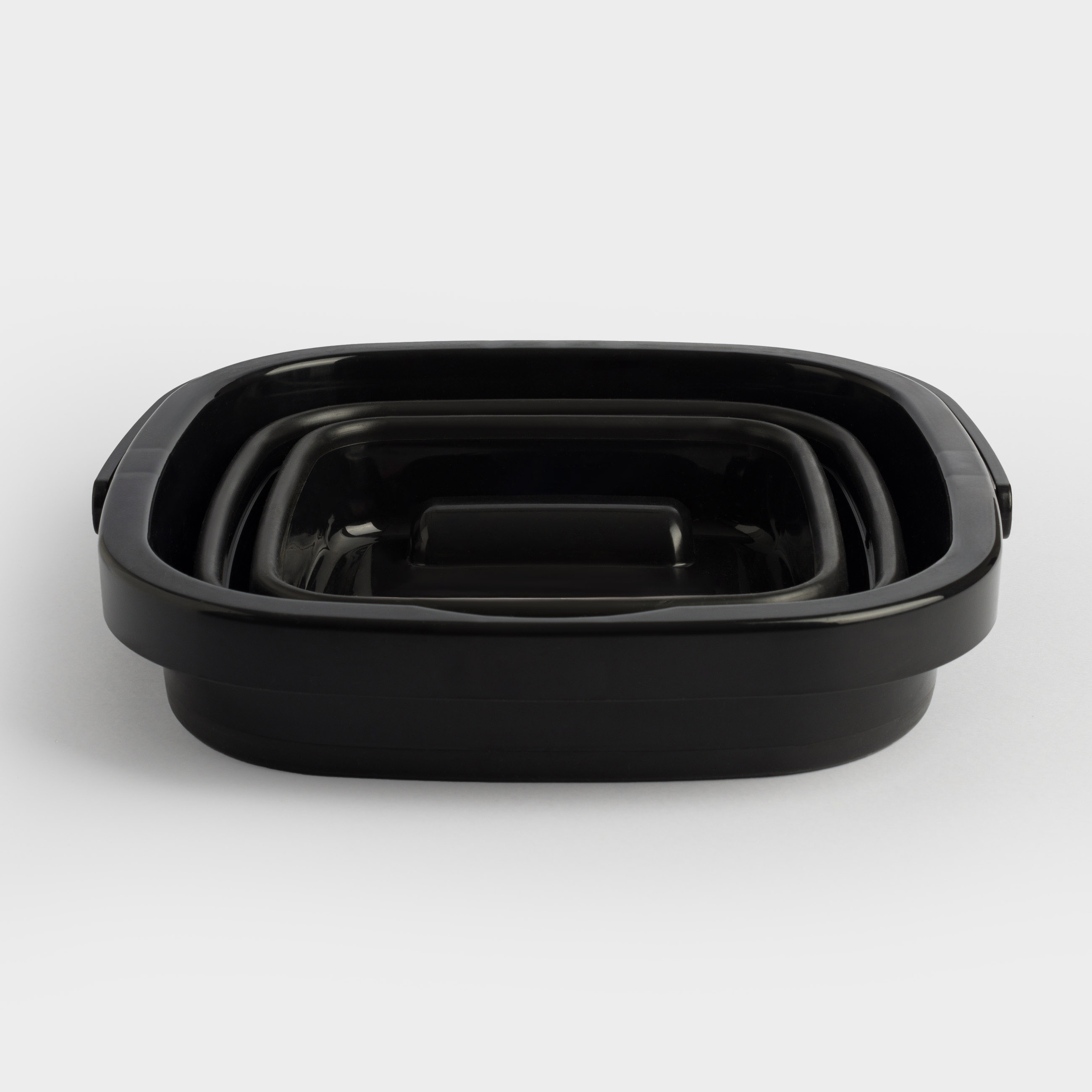 Folding bucket, 5 l, plastic/rubber, square, black, Foldaway black