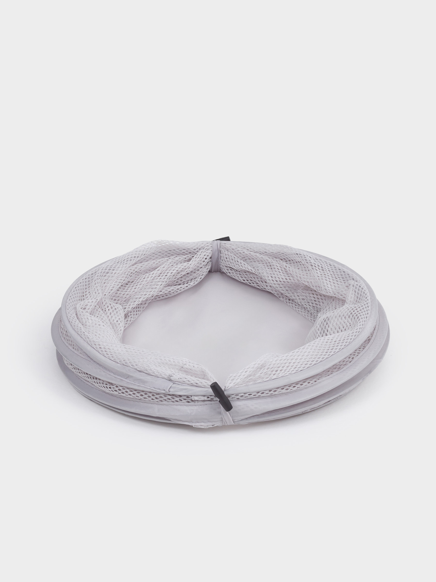 Laundry basket, 46x34 cm, folding, polyester / steel, round, grey-beige, Safety, image-3