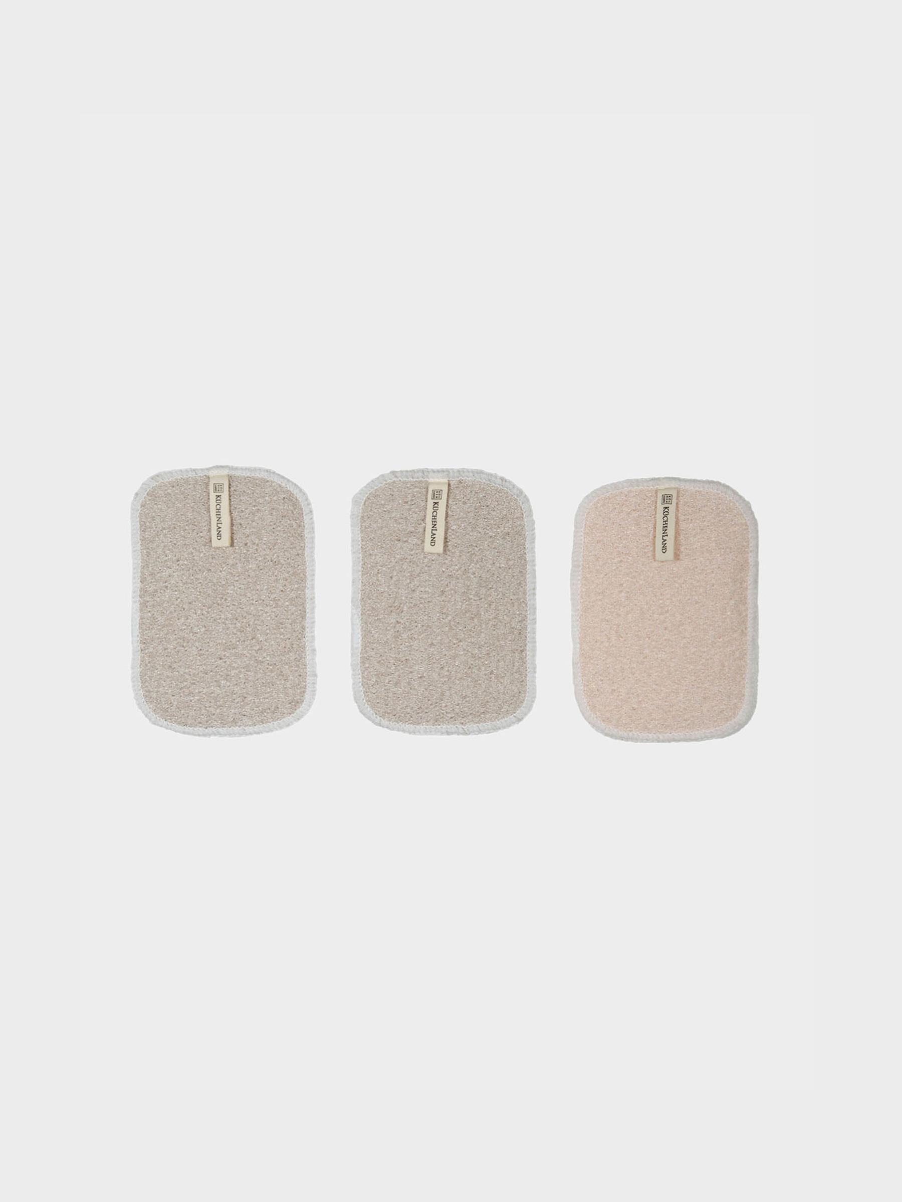 Dishcloth, 15x10 cm, 3 pcs, natural fiber, beige, Clean, image-0