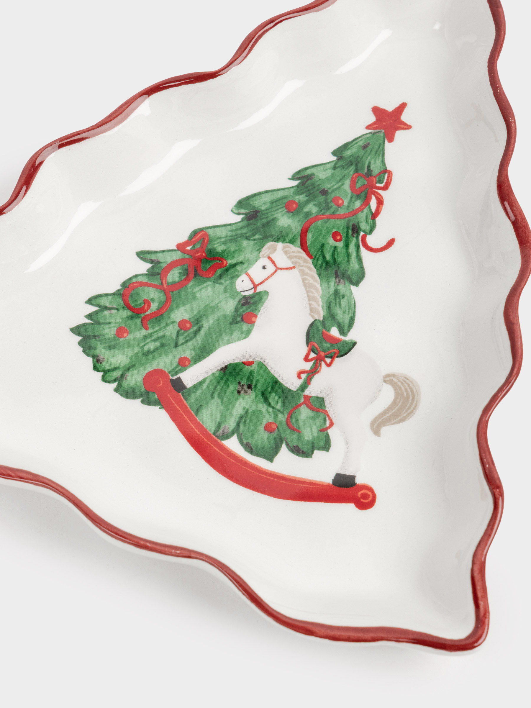 Dish, 20x19 cm, ceramic, Horse with Christmas tree, Christmas tree, image-5