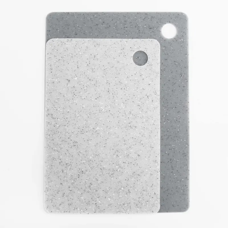 Cutting board, 19/24 cm, 2 pcs, plastic, rectangular, gray, speckled, Speck ,image-0
