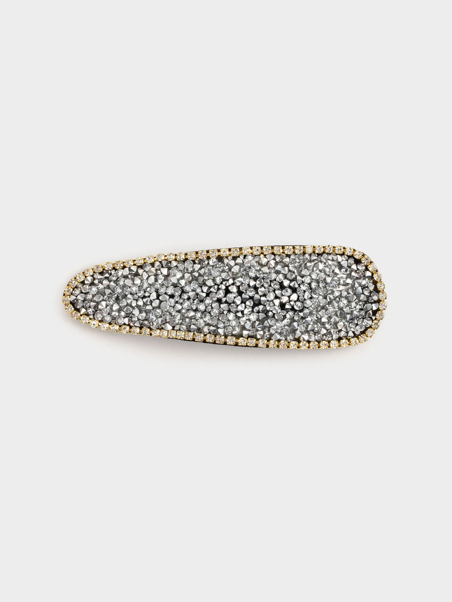 Hair clip, 7 cm, Acrylic / metal, Silver, Jewelry crystal