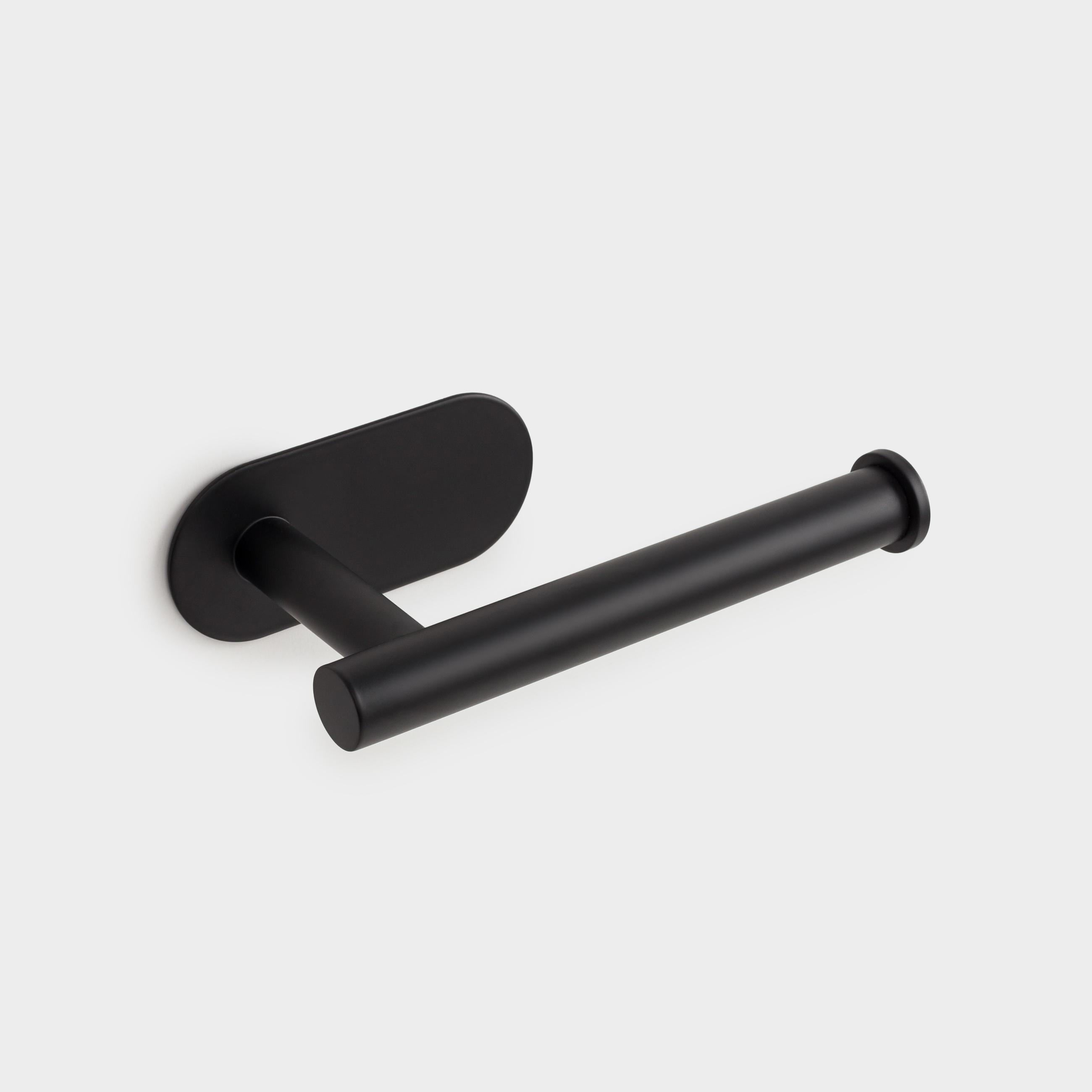 Toilet paper holder, 16 cm, wall-mounted, with Velcro, steel, black, Total black, image-4