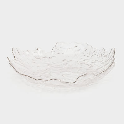 Dish, 25 cm, glass, with silver edging, Nautilus silver ,image-0