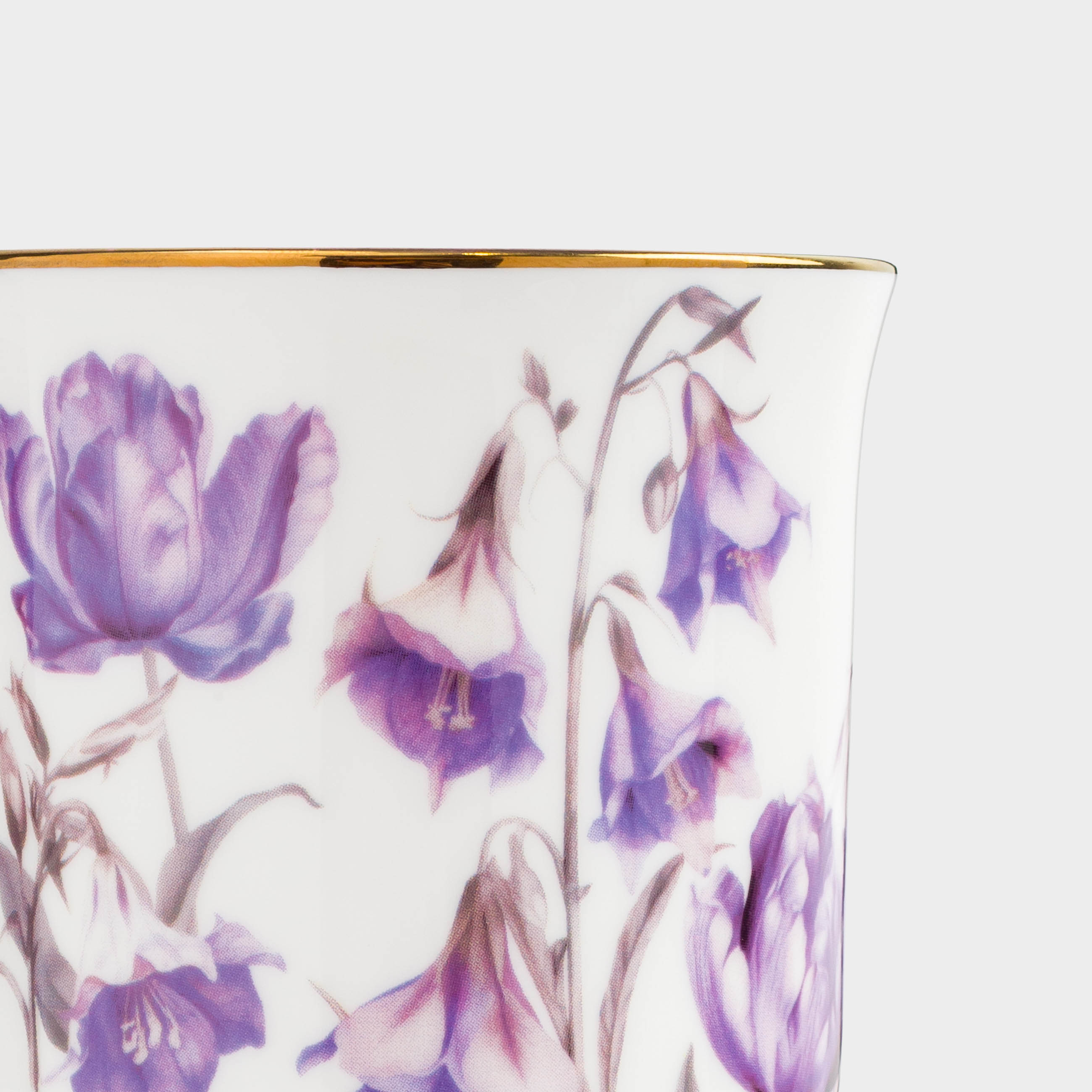 Mug, 330 ml, porcelain F, with golden edging, Purple flowers, Bloome, image-5