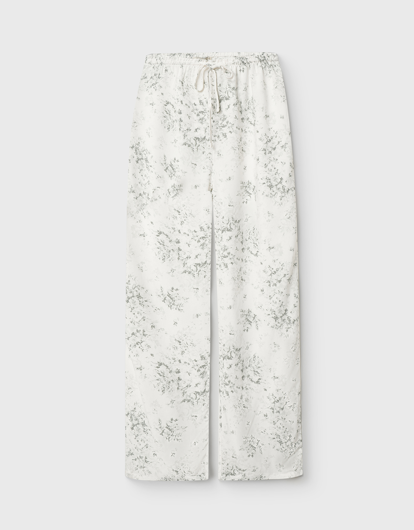 Women's trousers, homewear, size L, viscose, milky, Flowers, Arsinoa, image-6