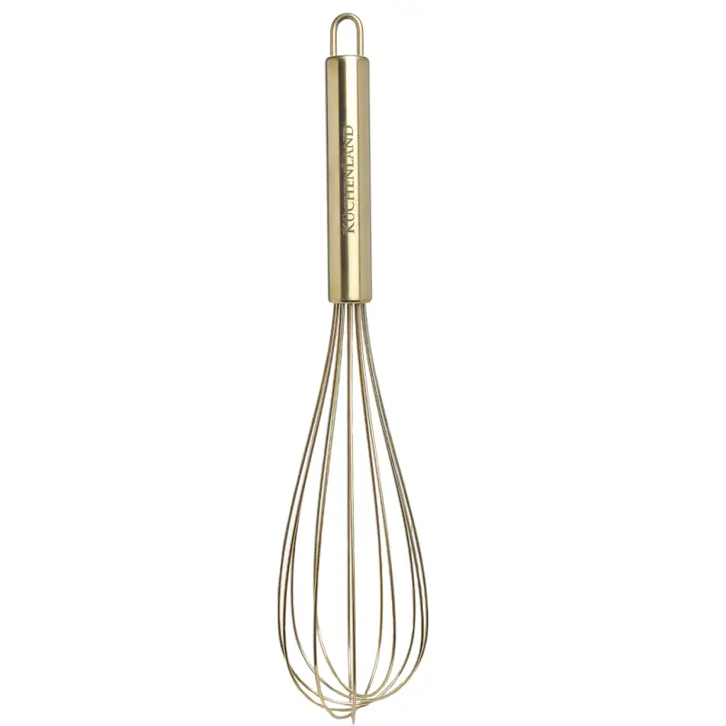 Whisk, 30 cm, steel, golden, Device gold ,image-0