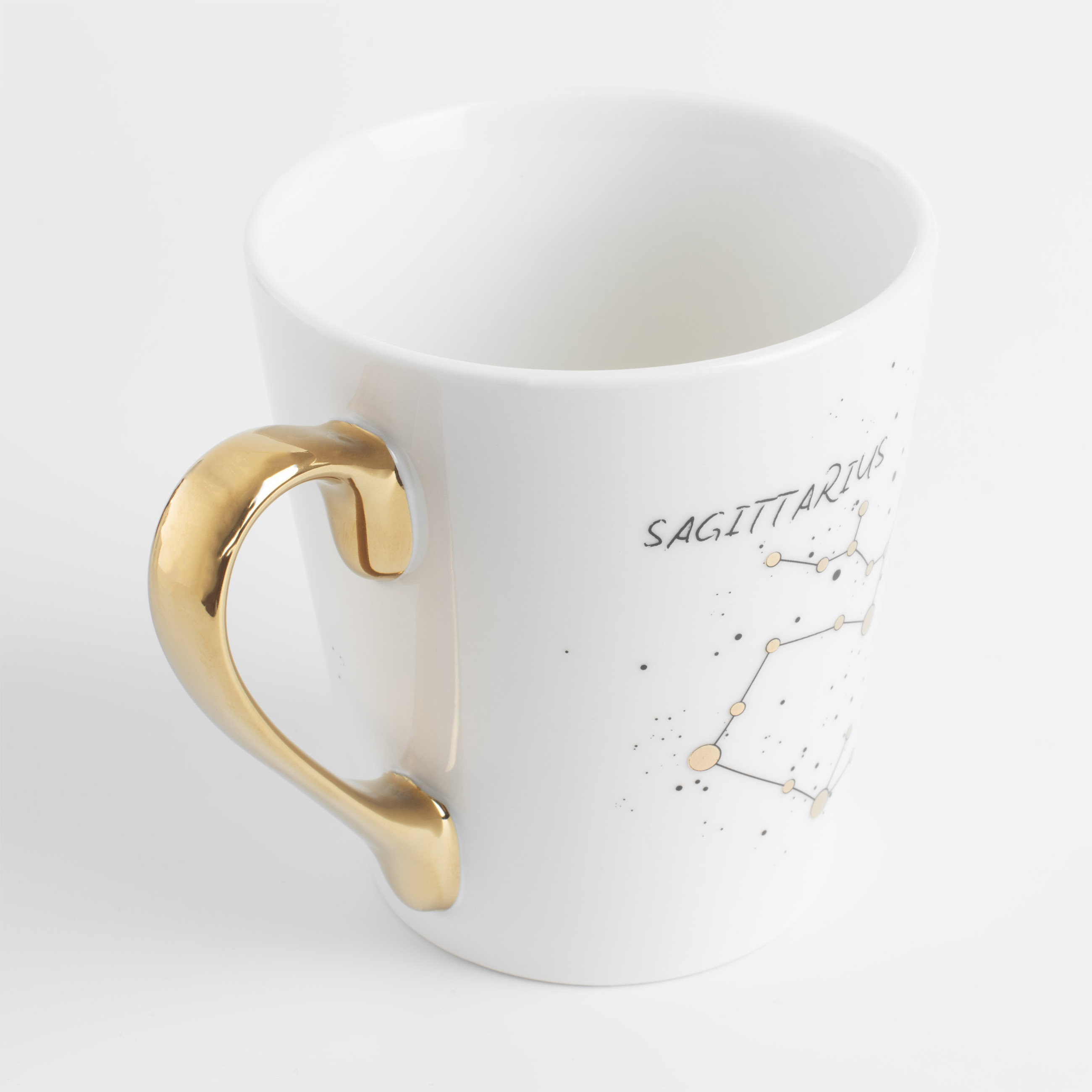 Mug, 400 ml, porcelain N, milky golden, Sagittarius, Zodiac, image-1