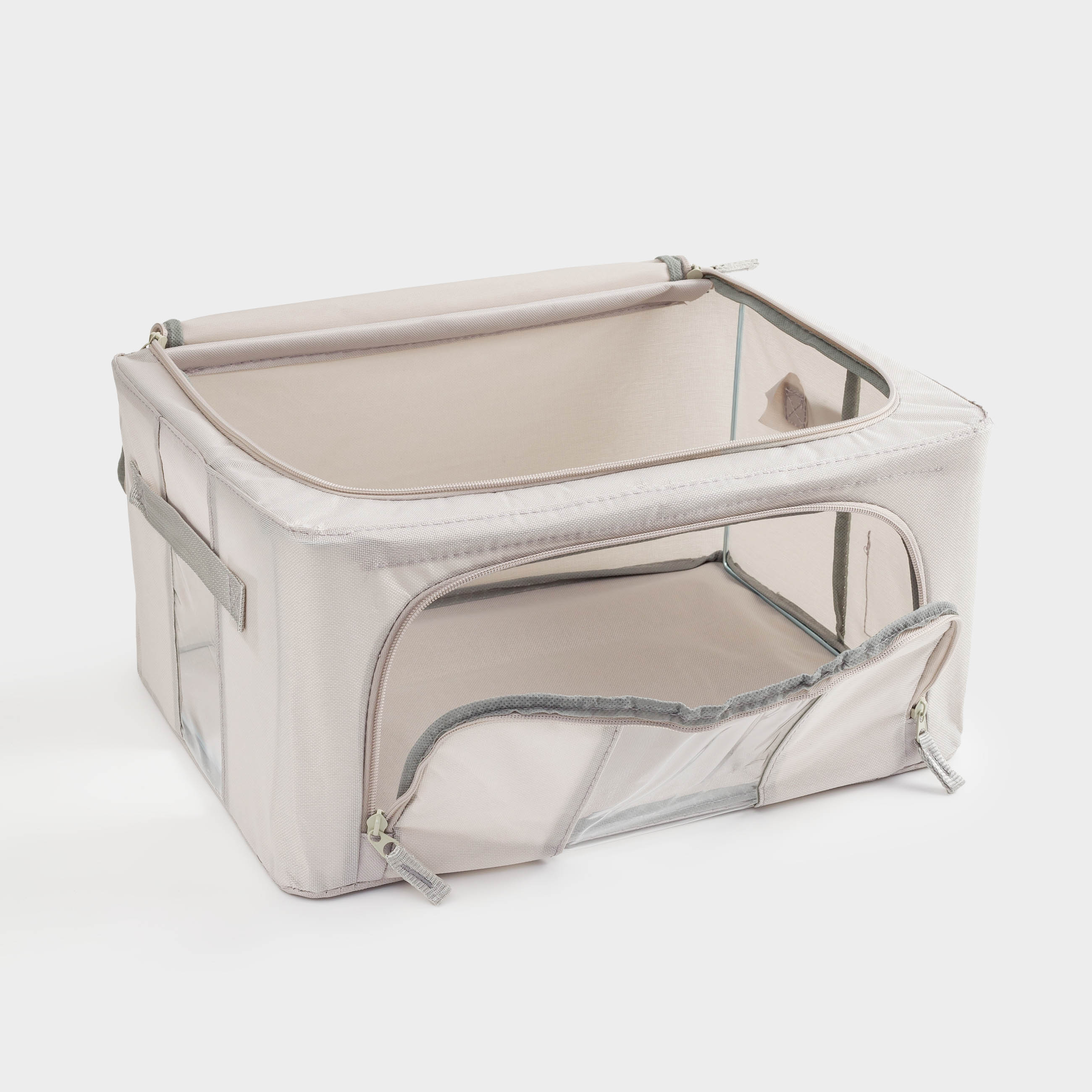 Organizer-box for things, 40x30x20 cm, with zipper, oxford, gray, Pedant