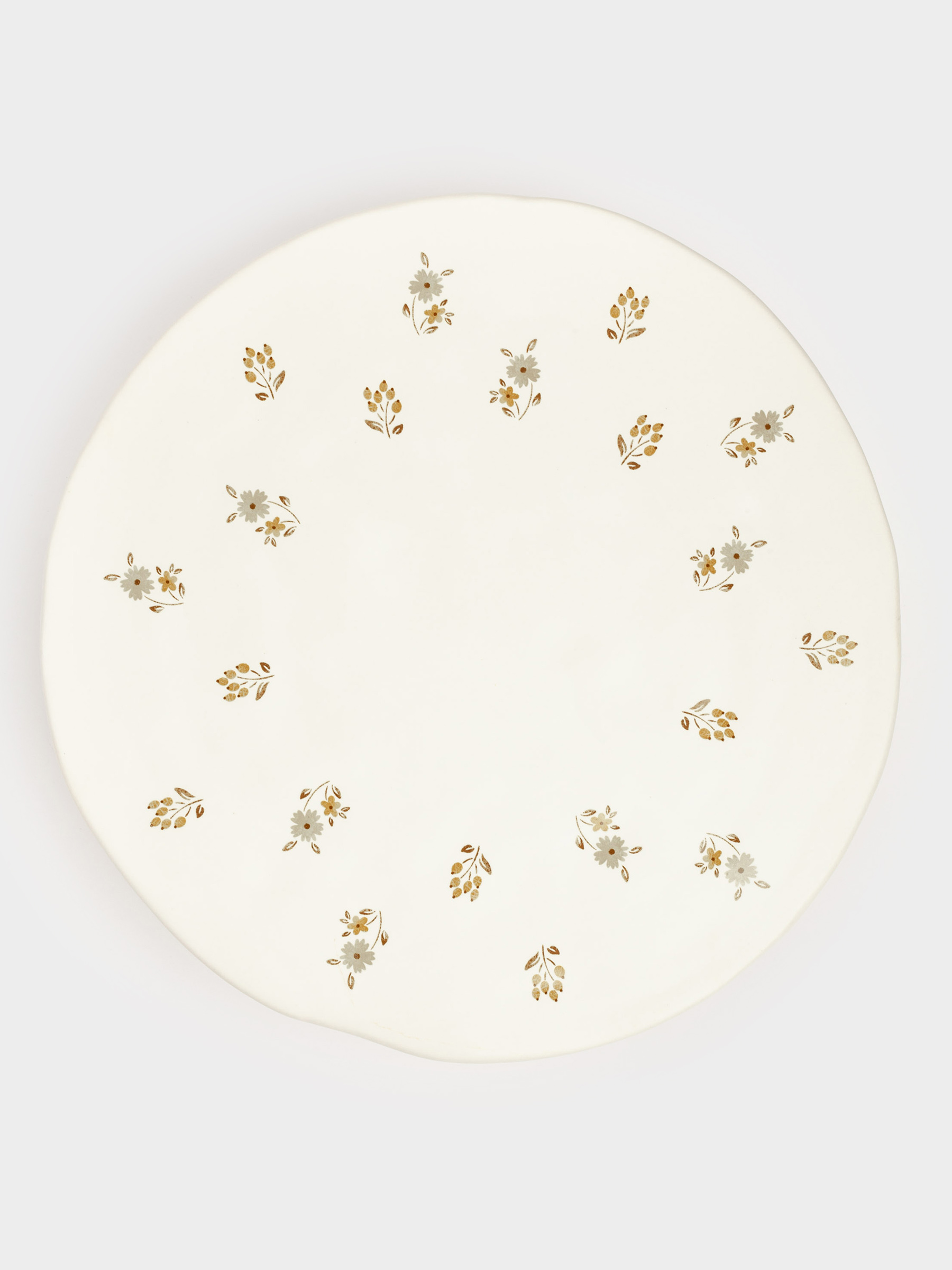 Dish on a leg, 23x7 cm, ceramic, milk, Vintage flowers, La flore, image-3