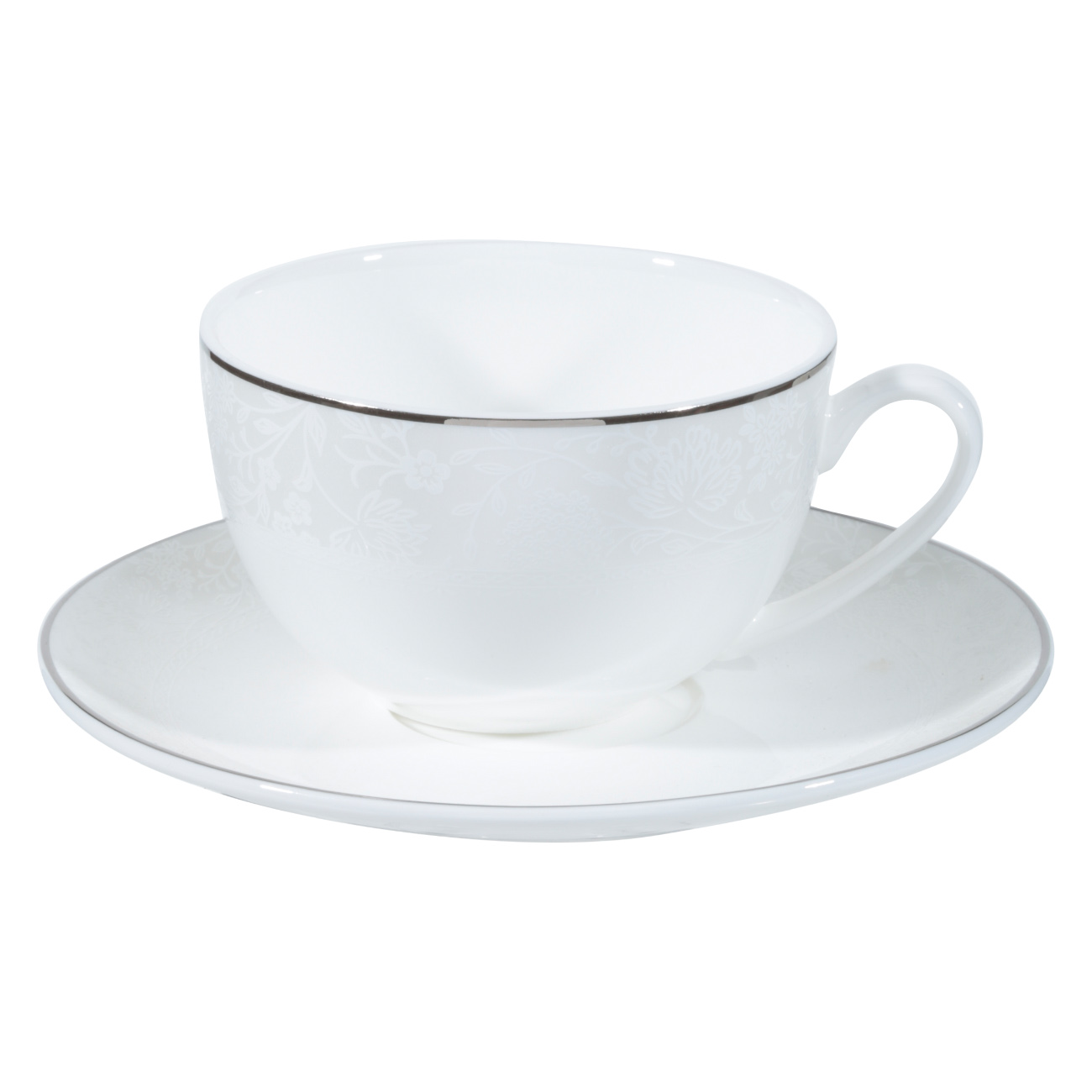 Tea pair, 2 pers, 4 pr, 250 ml, porcelain F, Pearl-platinum, image-1
