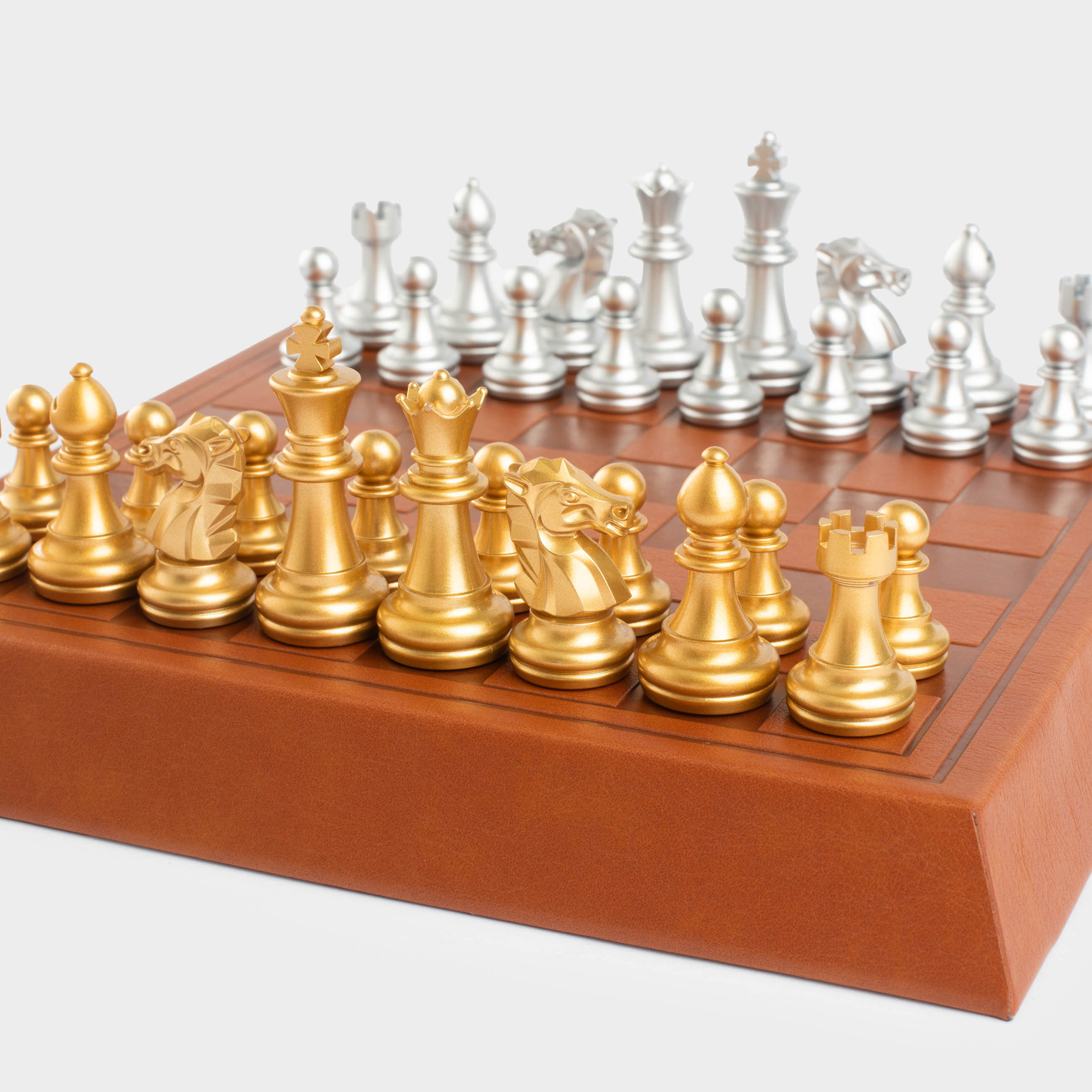 Board game, 19x19 cm, chess, PU leather / MDF, Hobby leather, image-6