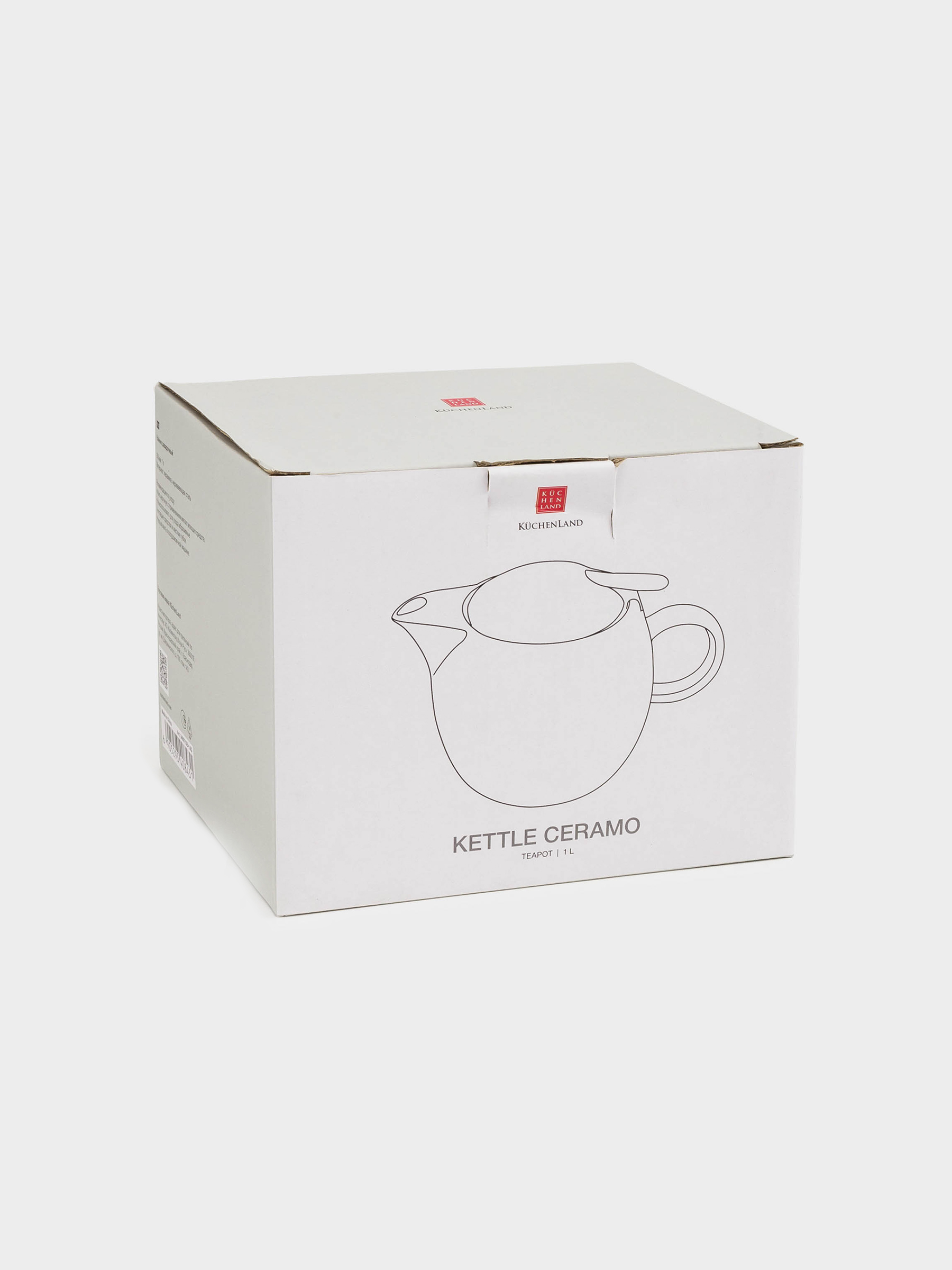 Teapot, 1 l, ceramic / steel, milky gold, Flower, Kettle ceramo, image-5