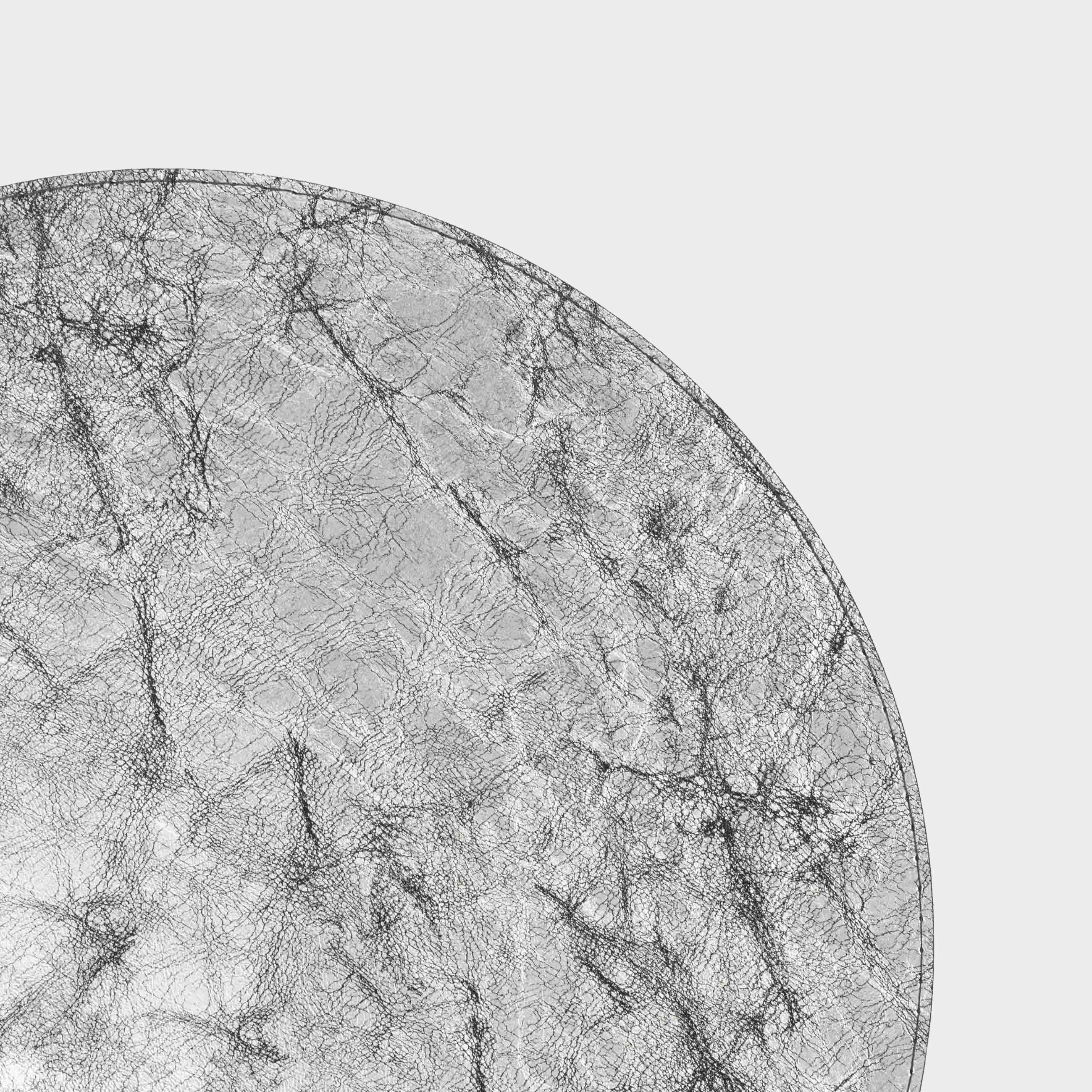 Placemat, 38 cm, double-sided, polyurethane, round, silver/brown, Rock