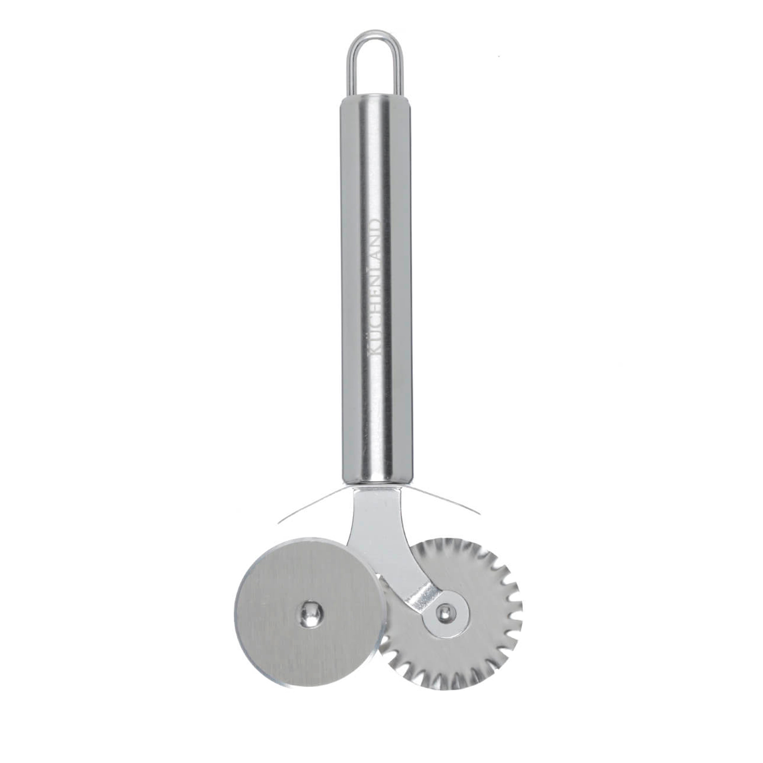 Pizza and dough knife, 18 cm, double-sided, with wavy blade, steel, Spiro, image-0