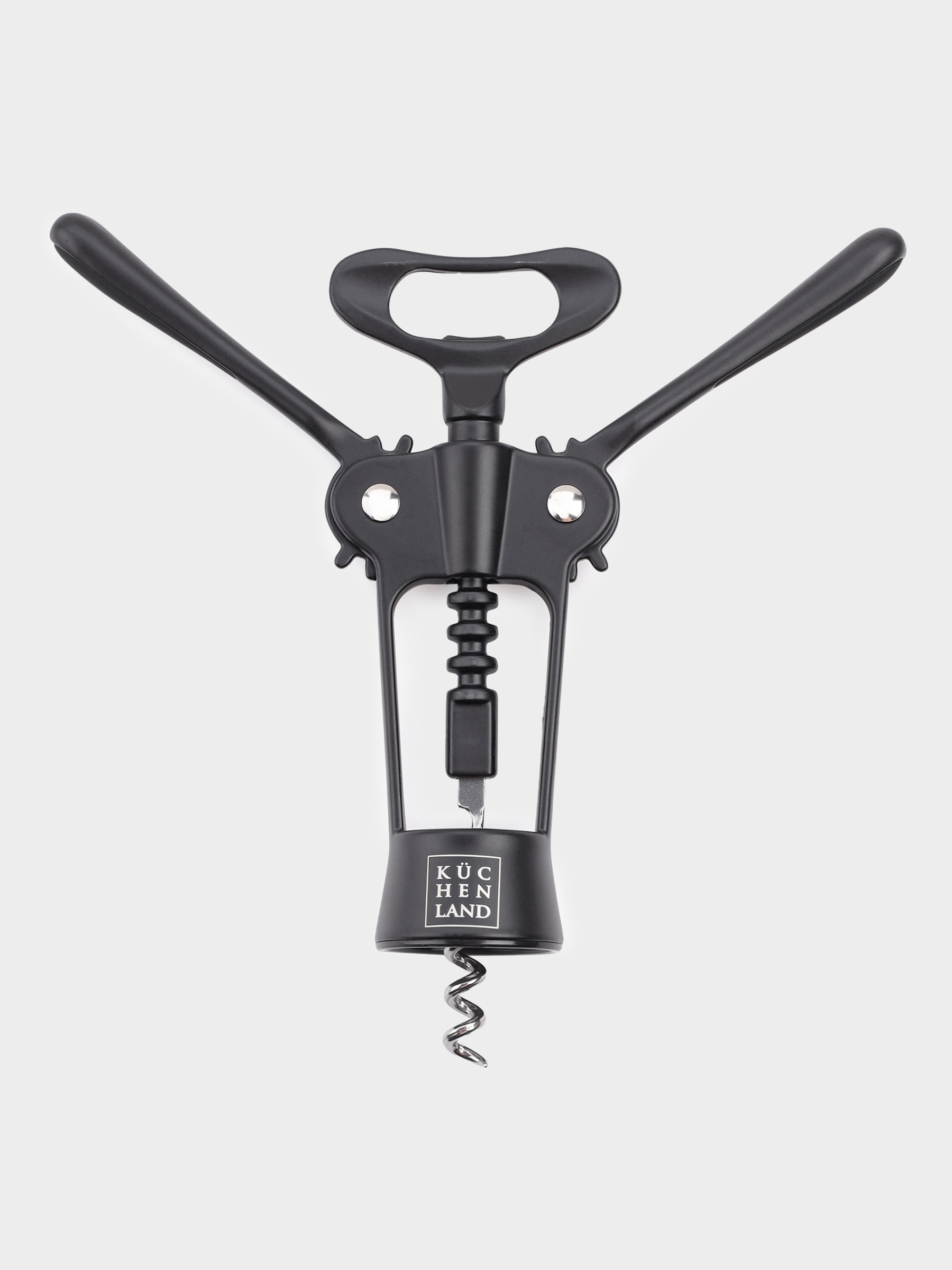 Lever corkscrew, 18 cm, metal, black, Start black, image-3