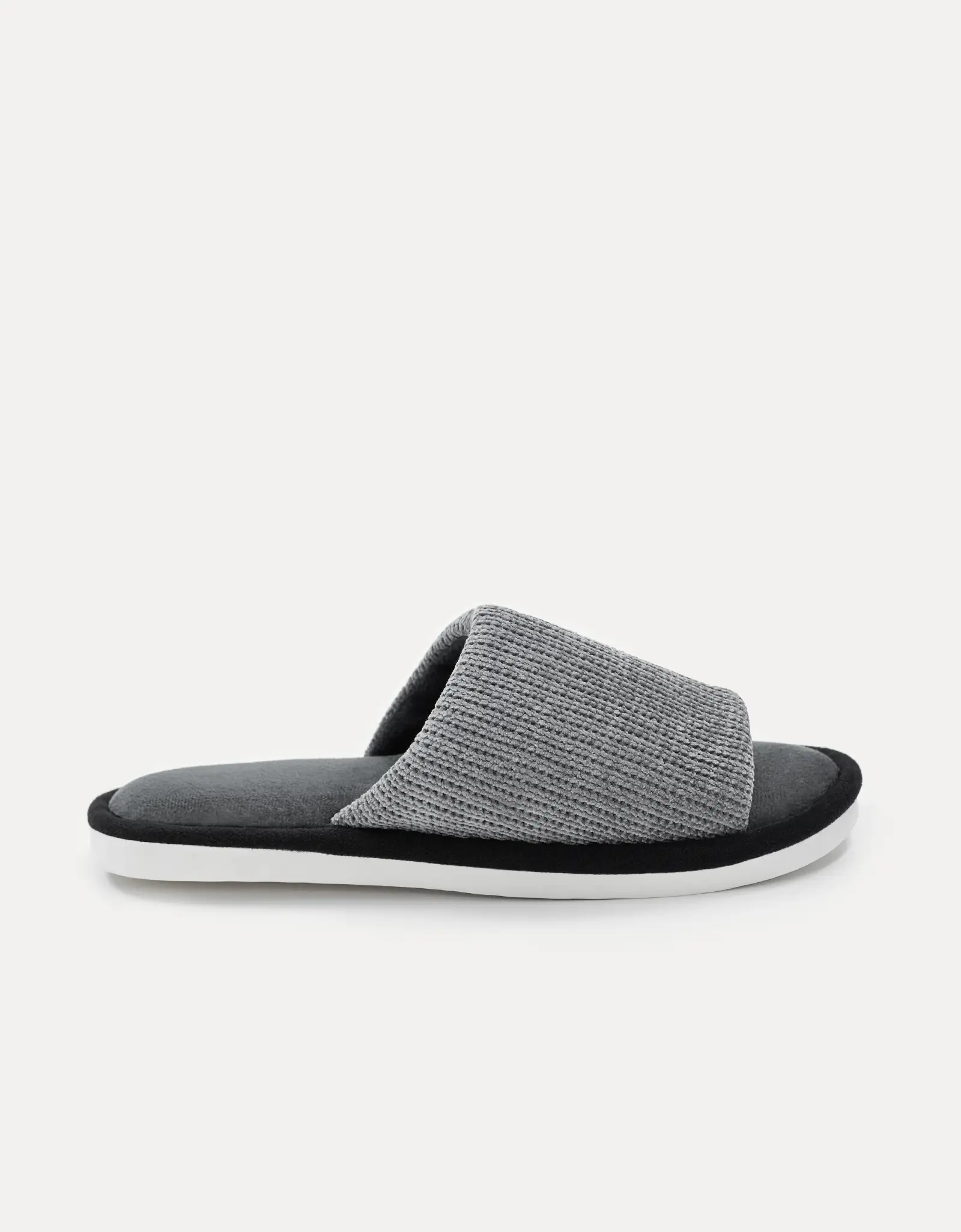 Men's slippers, home, p. 40-41, chenille / corduroy, dark gray, Chenille