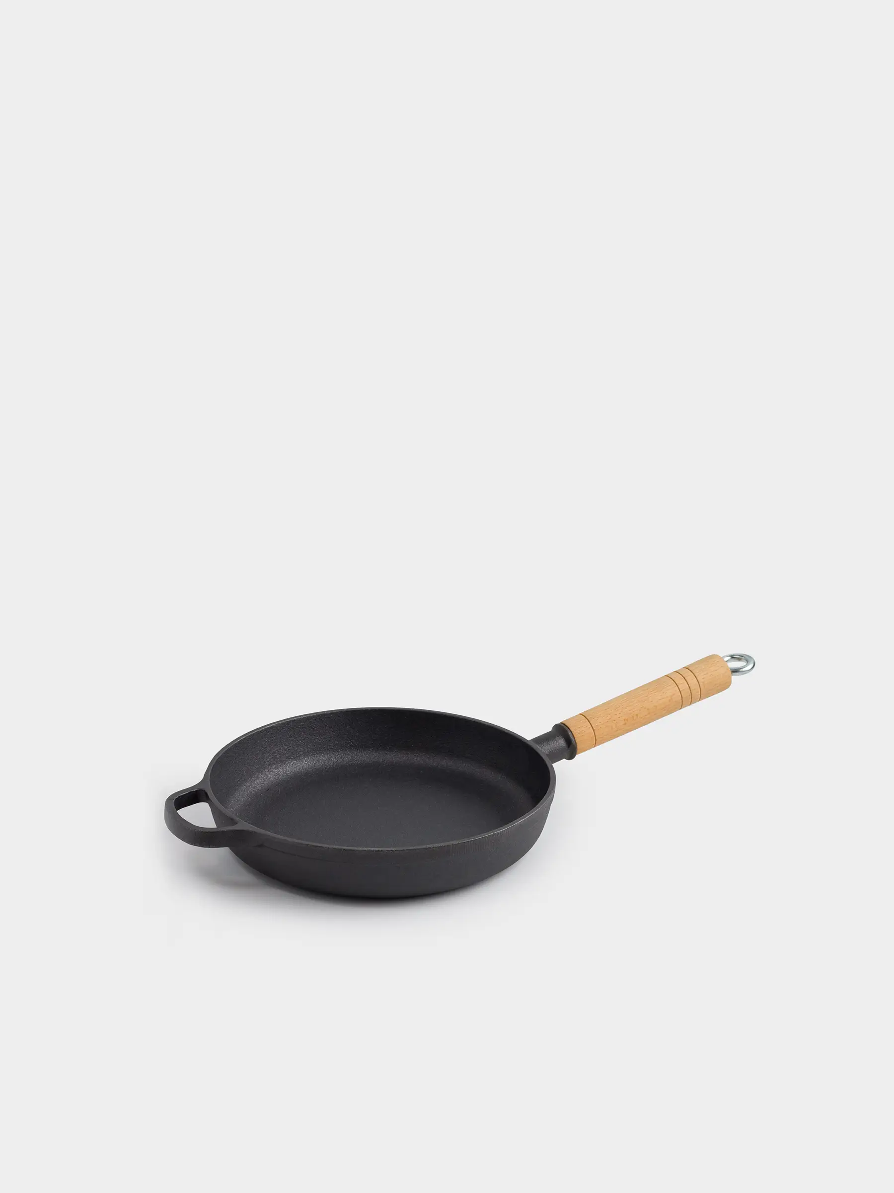 Frying pan, 24 cm, cast iron / wood, black, Authentic, image-0