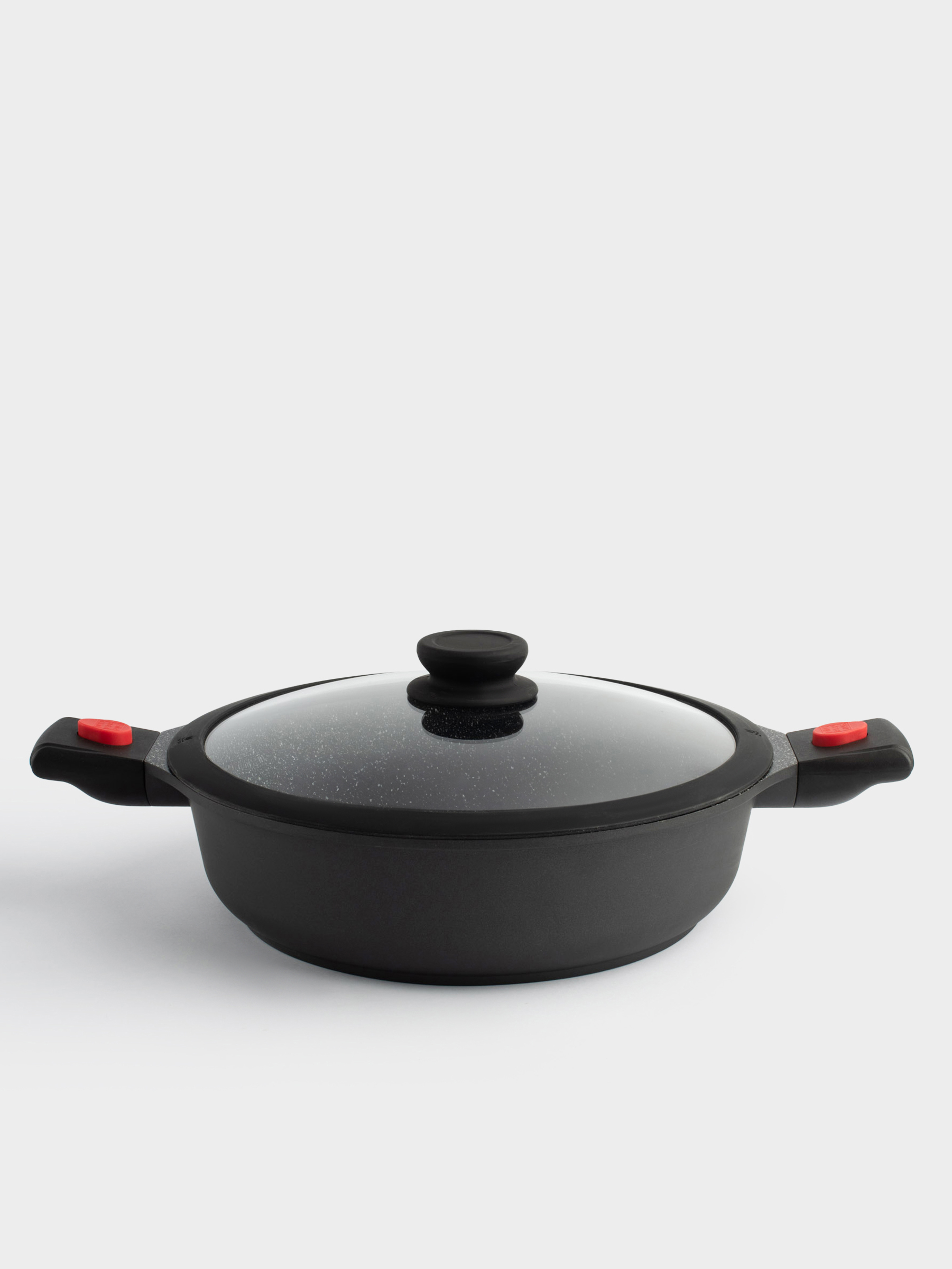 Saucepan, 28 cm, with lid, 3 removable handles, coated, aluminum, Solution Red 2, image-1