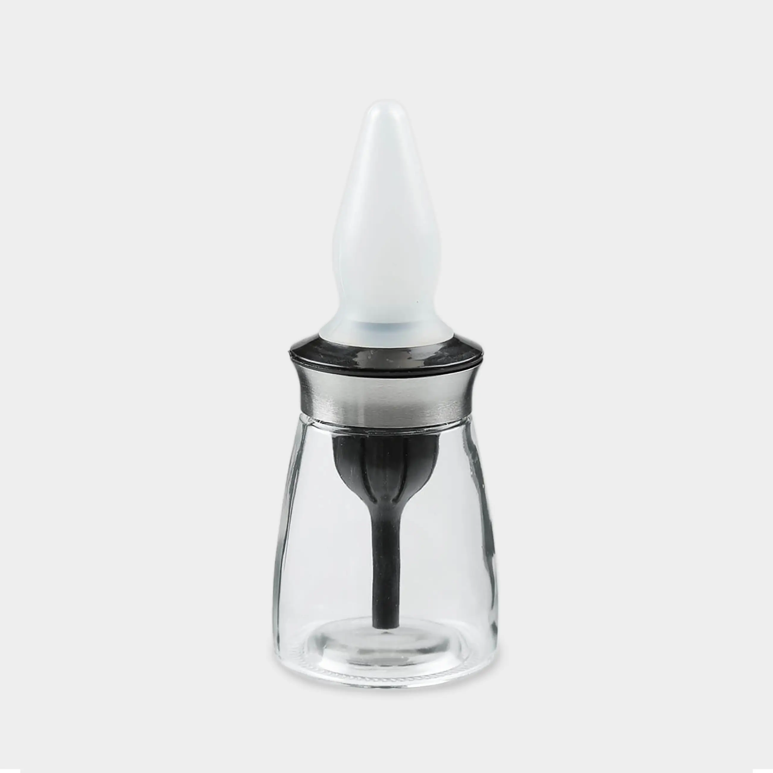 Oil container, 120 ml, with Brush, Glass / Silicone, Dipping