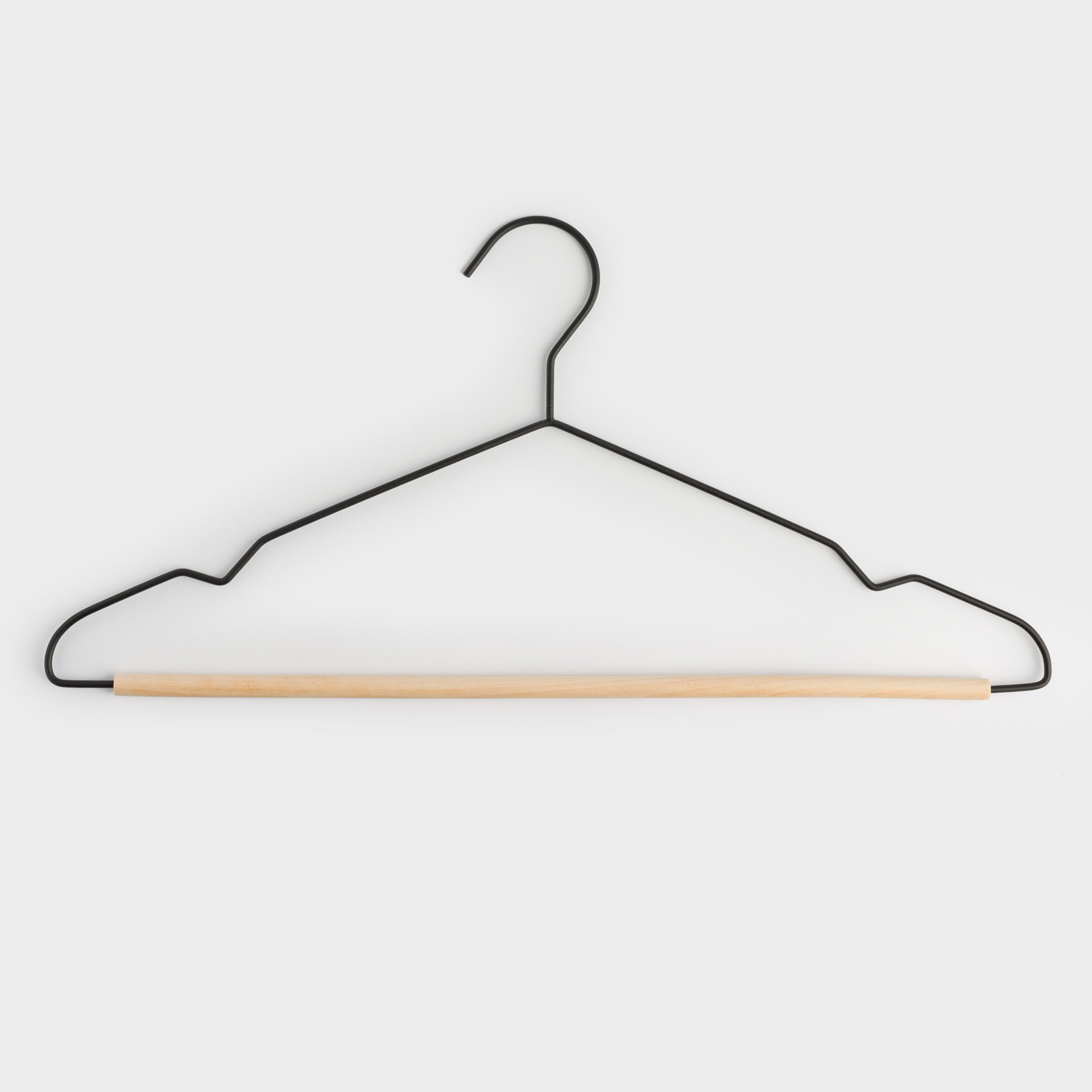 Hanger, 42 cm, 3 pieces, metal / wood, black, Attic, image-2