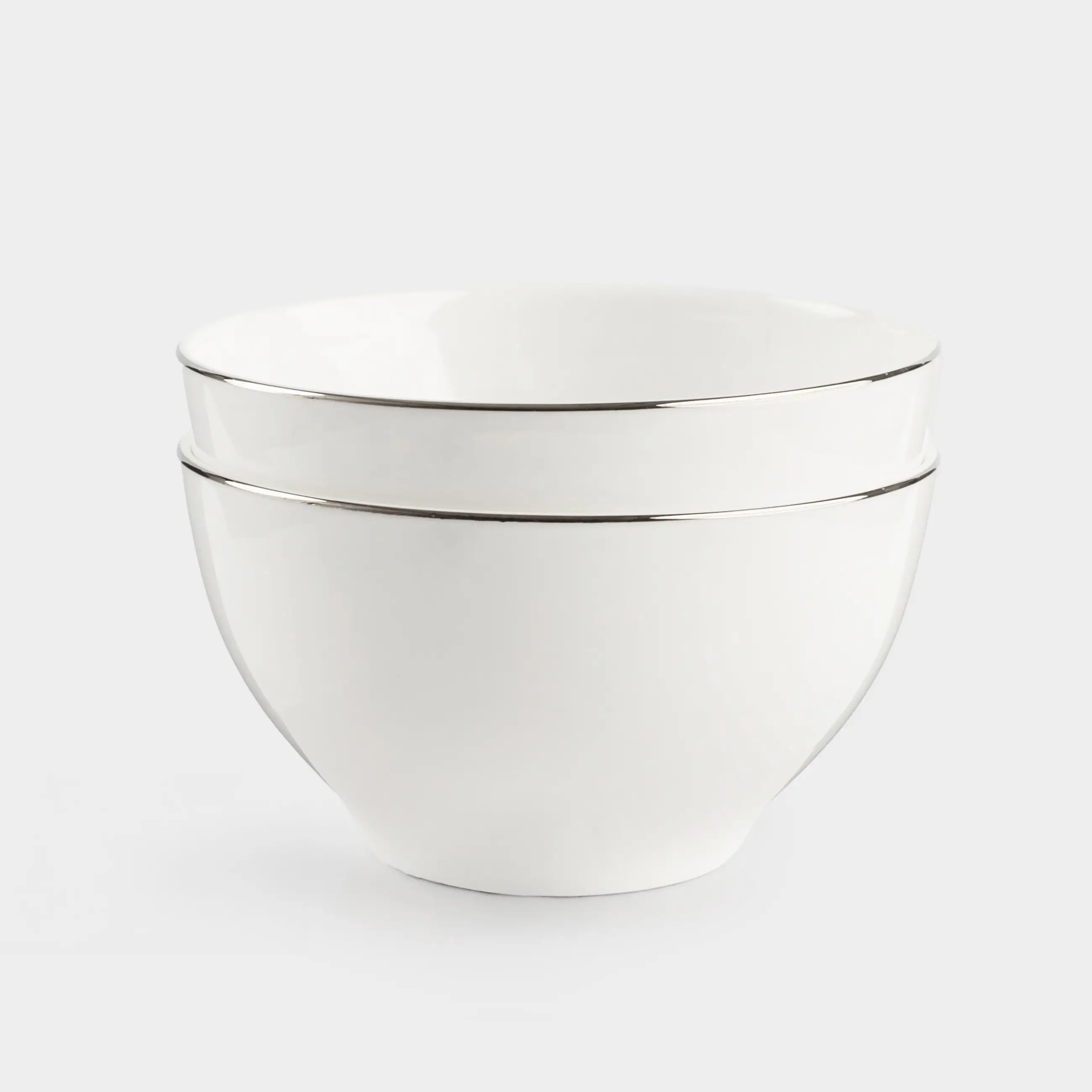 Bowl, 12x6 cm, 2 pieces, porcelain F, white, Ideal silver