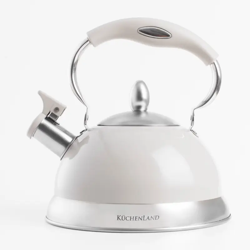 Teapot, 2.7 L, with whistle, steel, grey, Whistle ,image-0