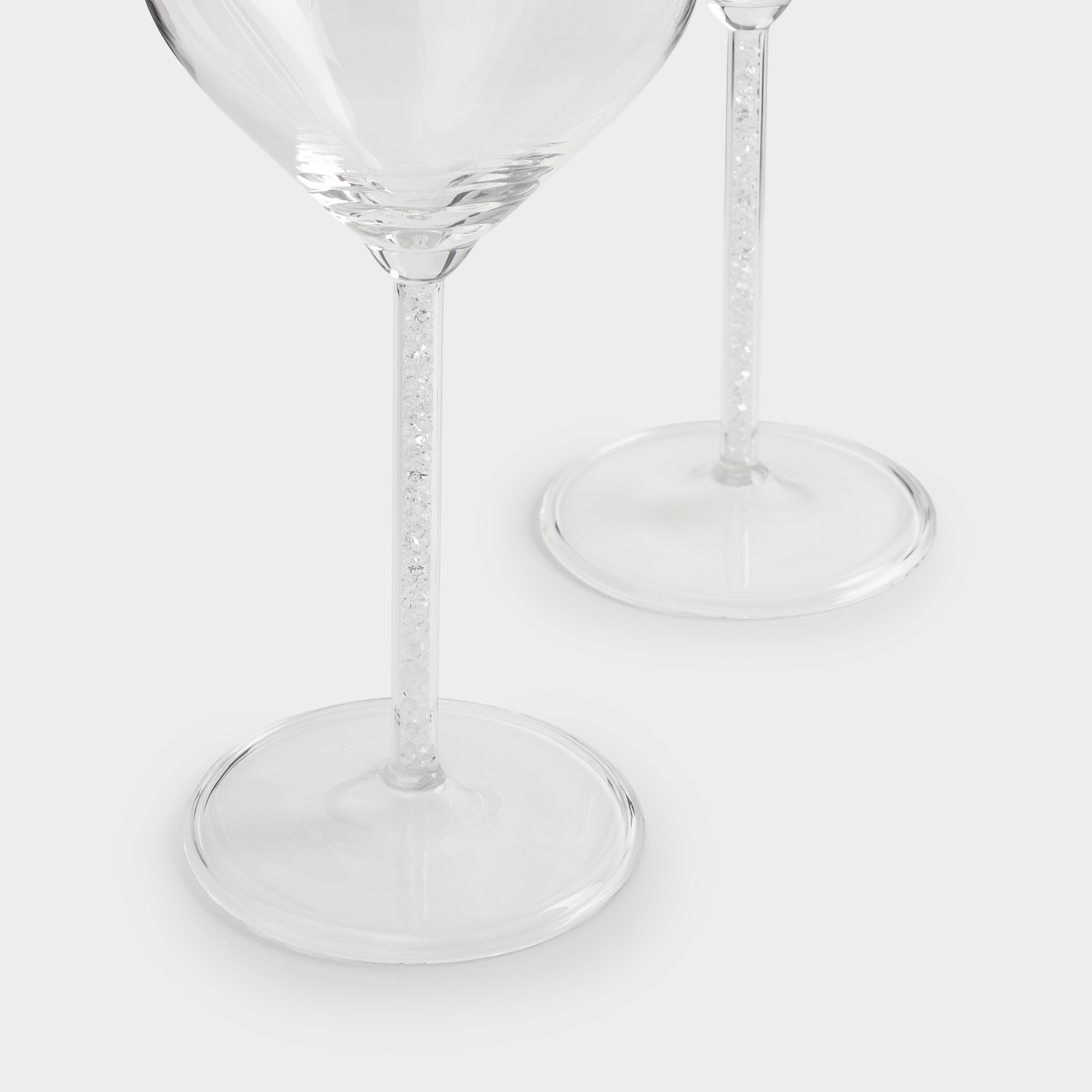 Wine glass, 450 ml, 2 pcs, glass / rhinestones, Crystal