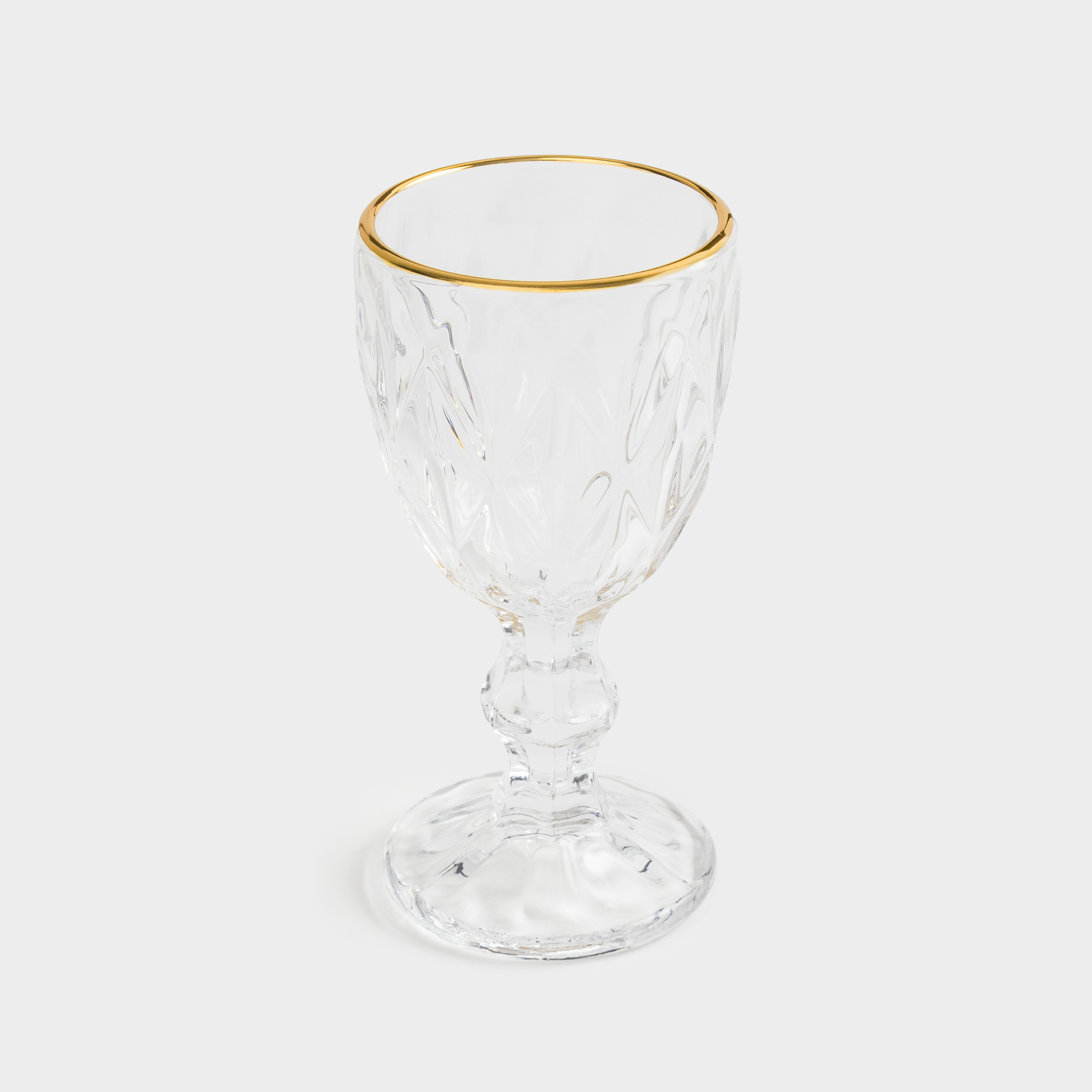 Shot glass, 50 ml, 2 pcs, glass R, with golden edging, Rhomb gold